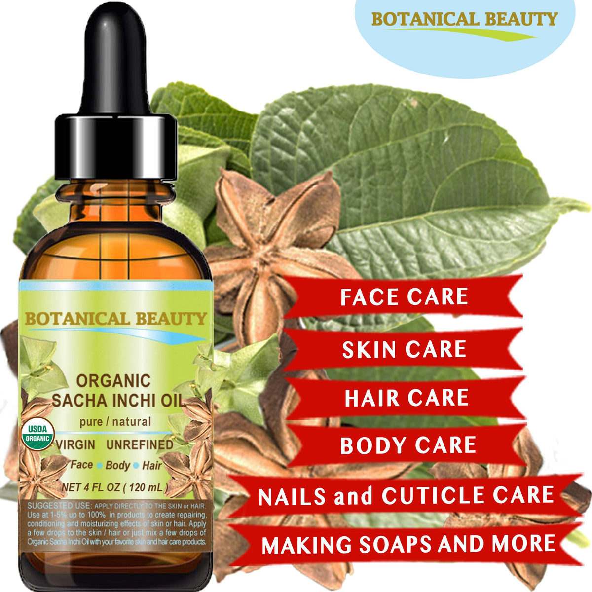 Botanical Beauty Organic SACHA INCHI OIL 100 Natural Pure - Botanical Beauty Official Imagery - 5