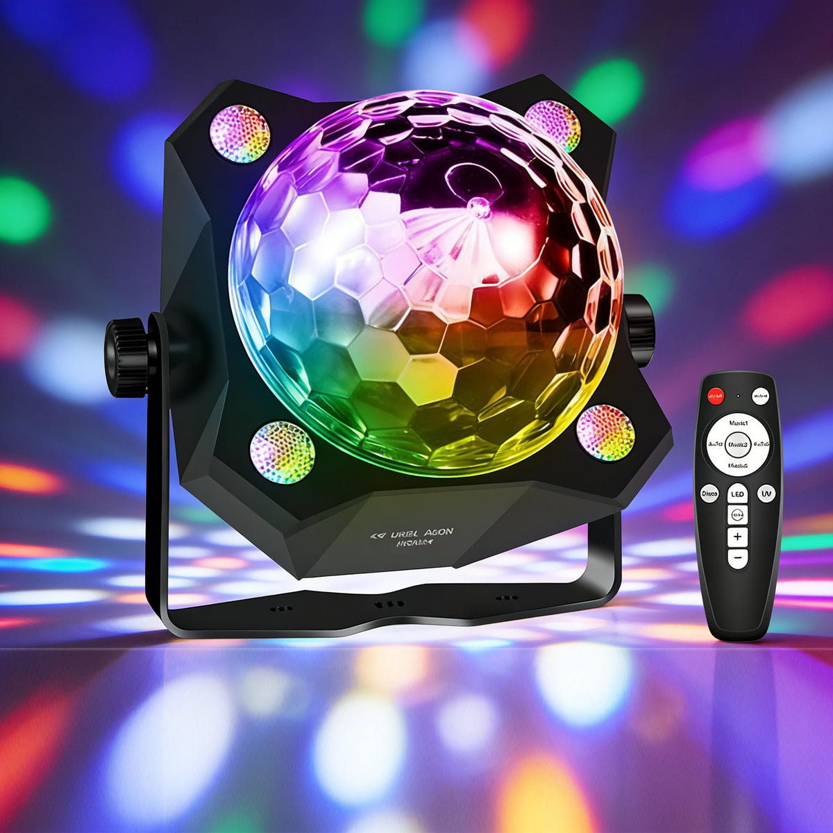 LED Disco Ball Party Light Sound Activated Remote 6 Color - Premium Selection Official Imagery - 1