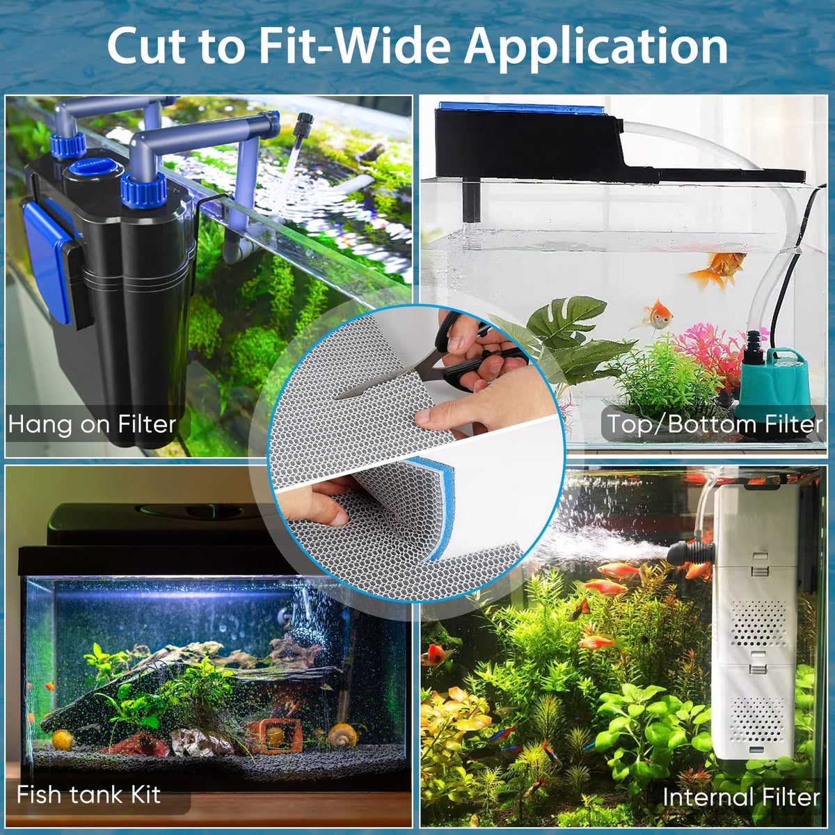 Aquarium Filter Media Upgraded 8 Layer Filter Sponge Pad for - ZVAWDR Official Imagery - 8