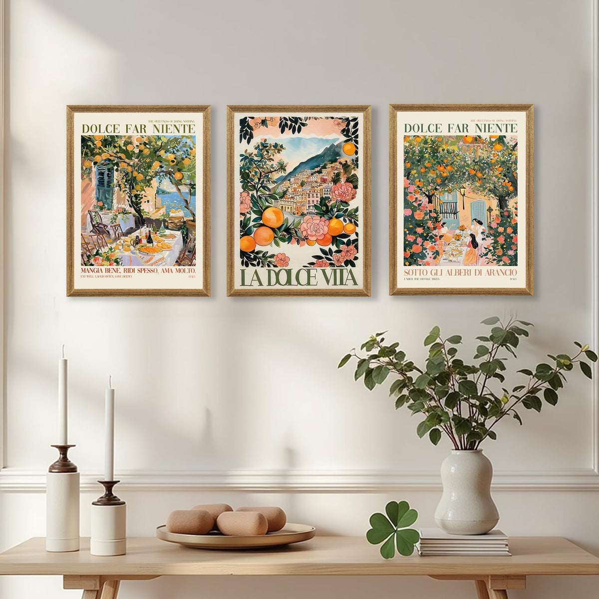 SYWENNOI Triptych Dolce Far Niente Framed Cnavas Wall Art - SYWENNOI Official Imagery - 4