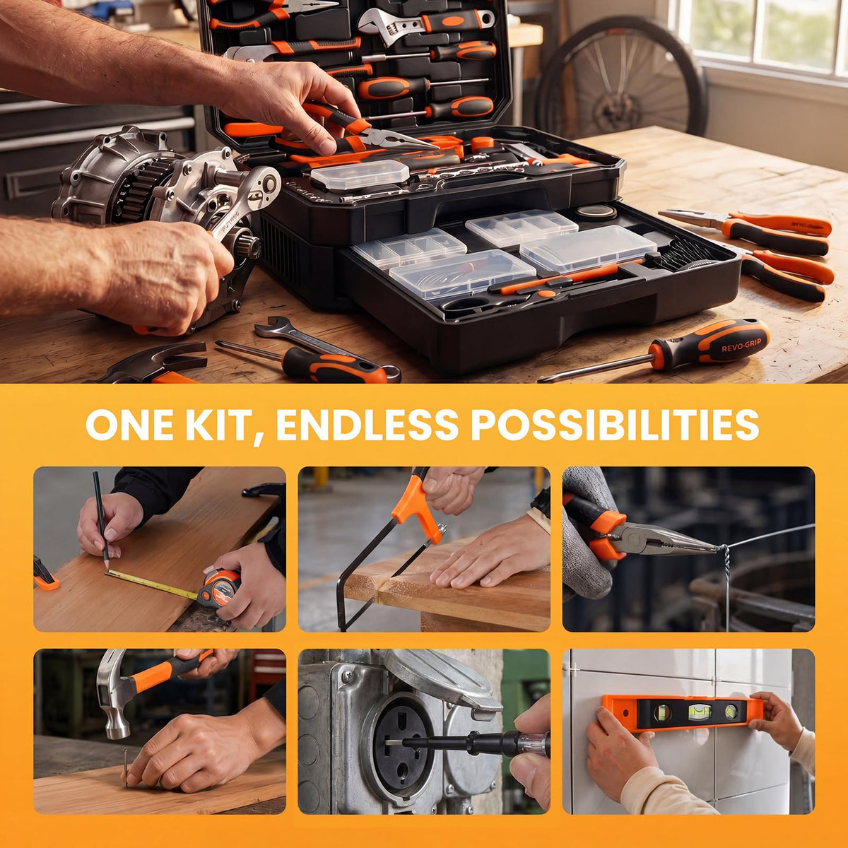 330 Piece Tool Kit Set for Home Dorm Repair with Pull Out - KMFurnila Official Imagery - 6