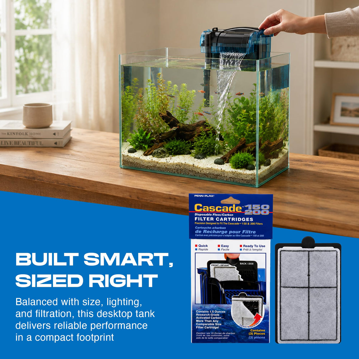 Penn Plax Cascade 300 GPH Hang On Filter Replacement Media 3 - Penn-Plax Official Imagery - 7