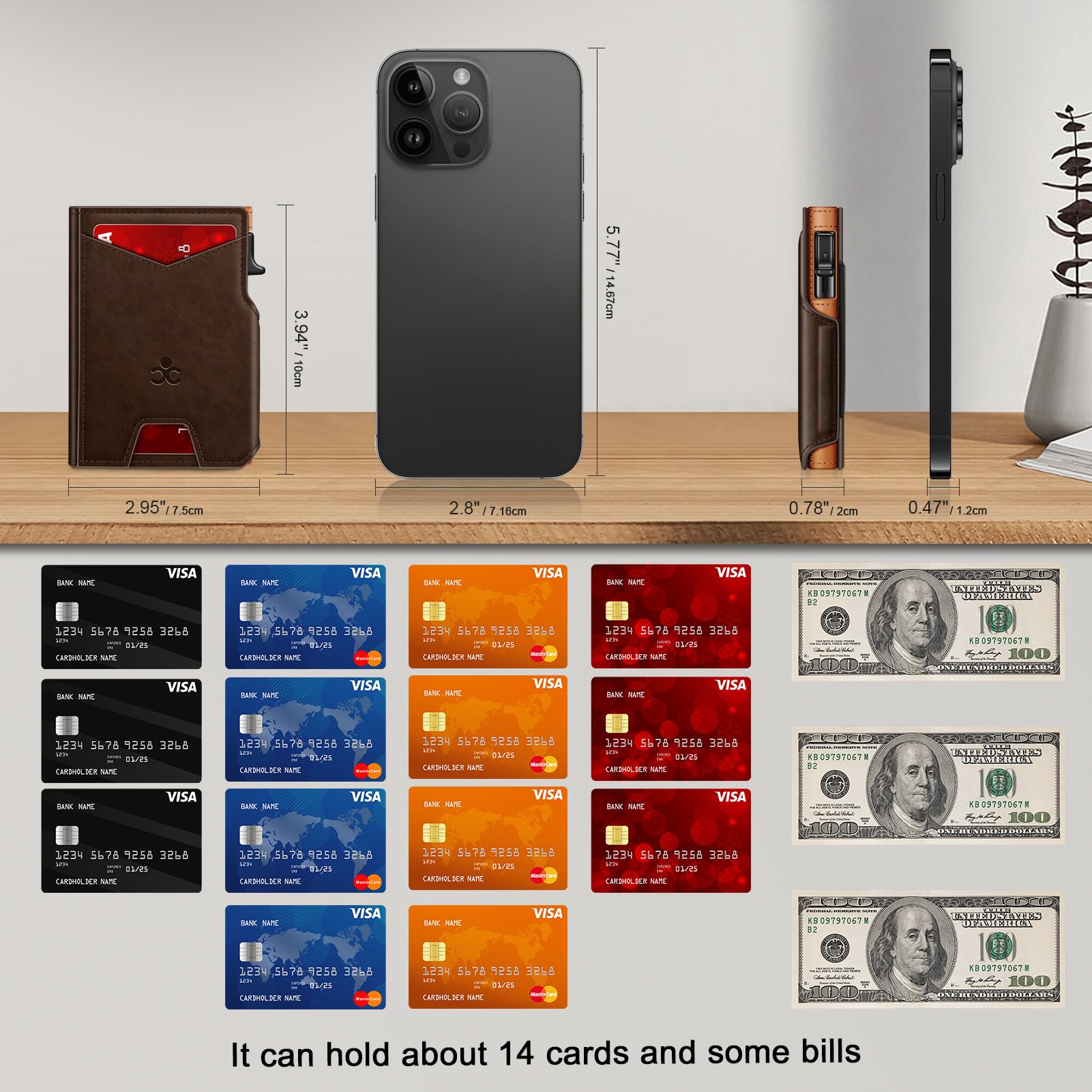 SEMORID RFID Slim Pop-Up Wallet for Men – 13 Cards