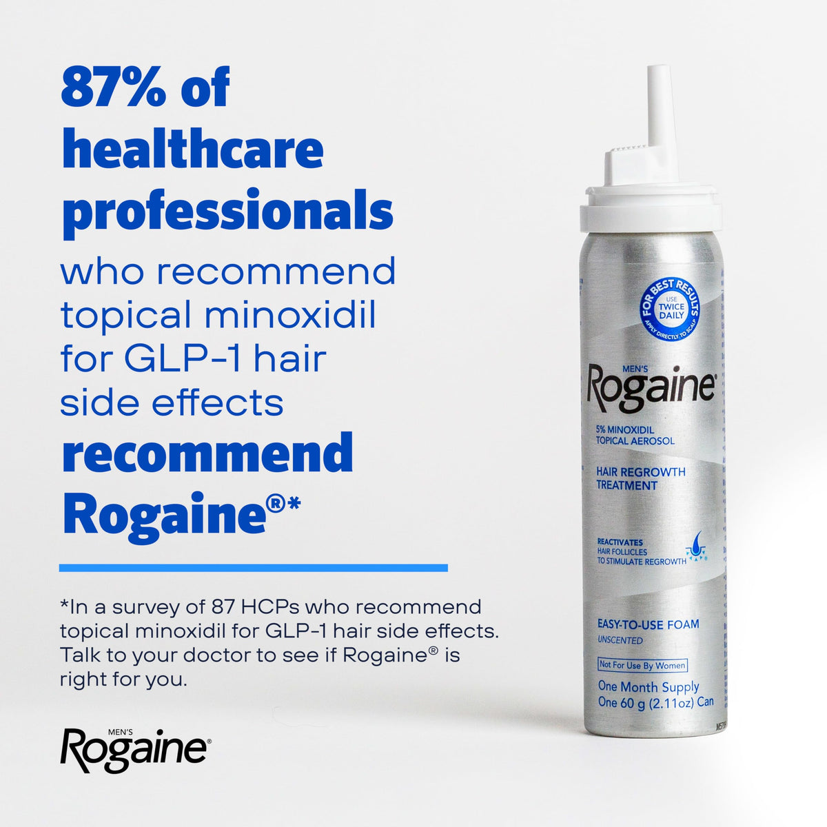 Men s Rogaine 5 Minoxidil Topical Foam Unscented 3 Mo Supply - Rogaine Official Imagery - 4