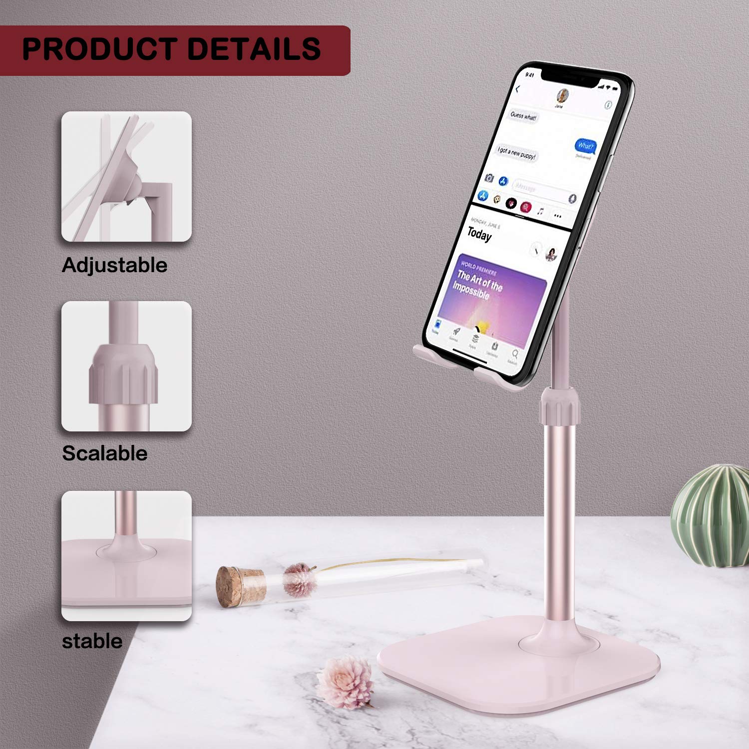 Doboli Cell Phone Stand, Valentine's Day Gifts for Teens Girls Bo by Doboli - Angle View 4