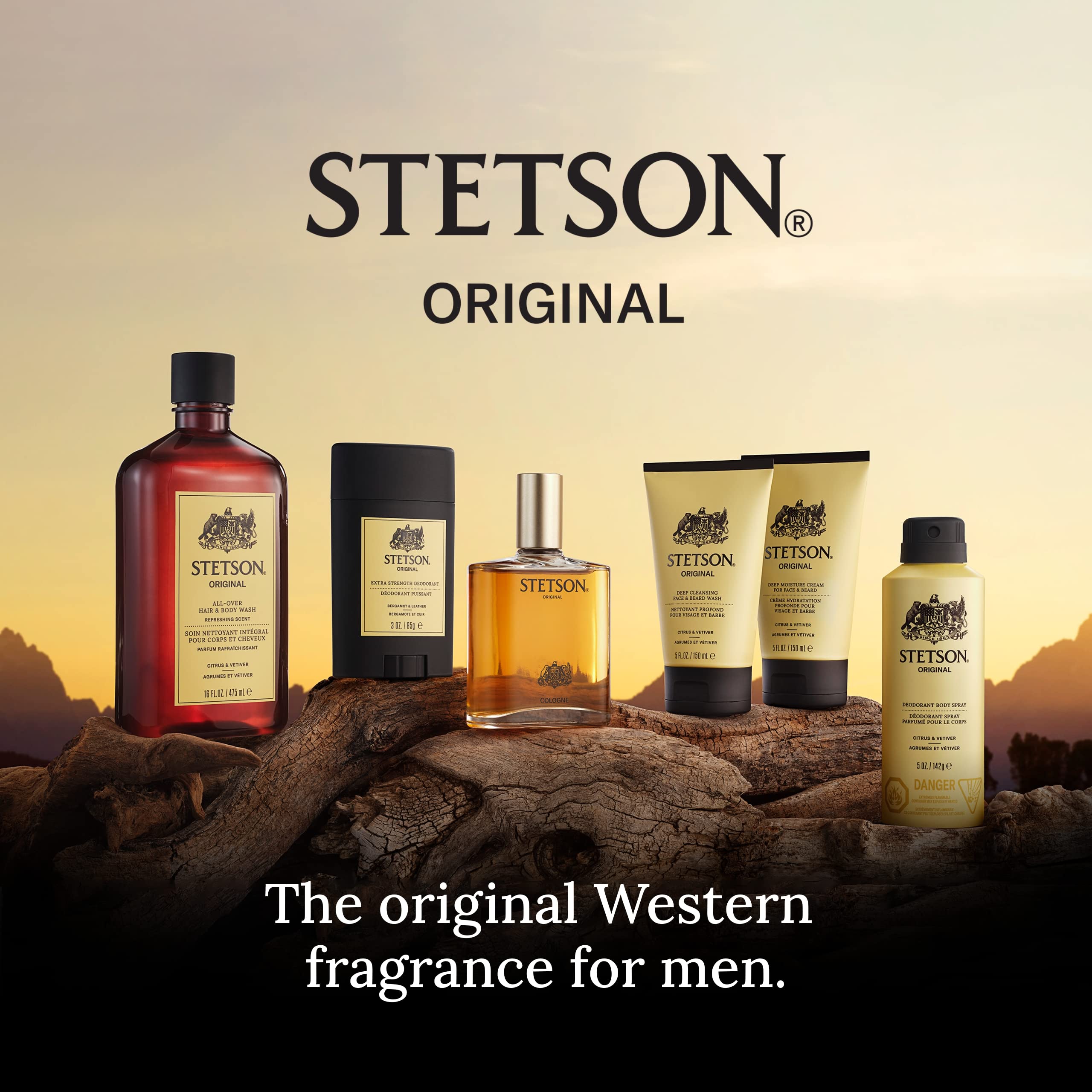 Stetson Personal Care Face & Beard Moisturizer by Scent Beauty - Facial Moisturizer for Men - Face Cream for Face & Beard - 5 oz - 3 Pack - Original Fragrance