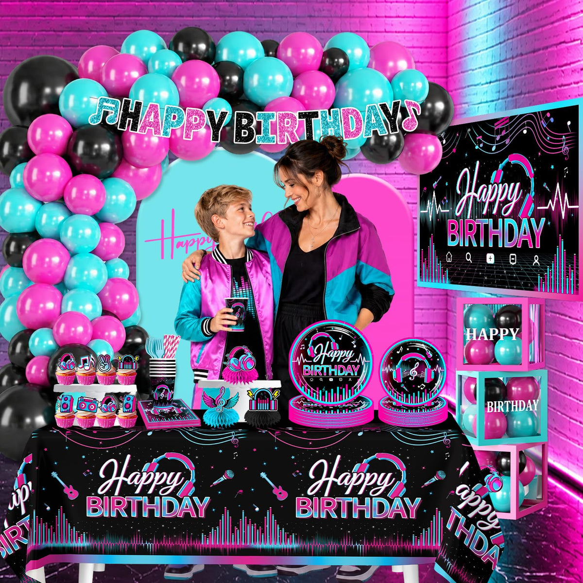 303pcs Music Birthday Decorations All in One Set Serves 25 - cocomigo Official Imagery - 7
