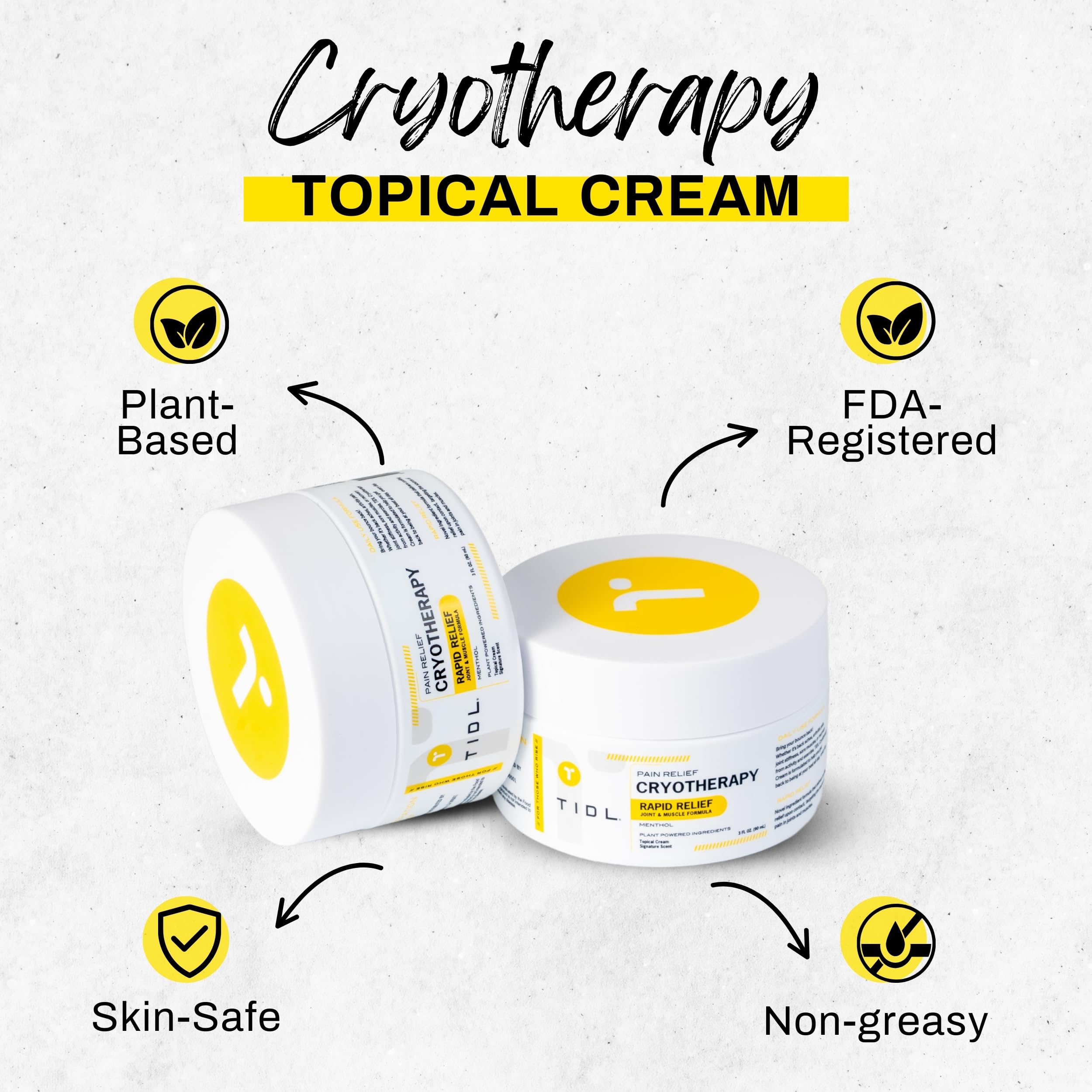 TIDL Cryotherapy Pain Relief Menthol Cream 3 fl oz
