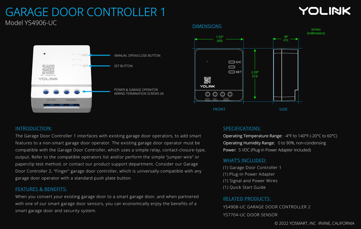 Smart Garage Door Kit with YoLink Hub - YoLink Official Imagery - 5