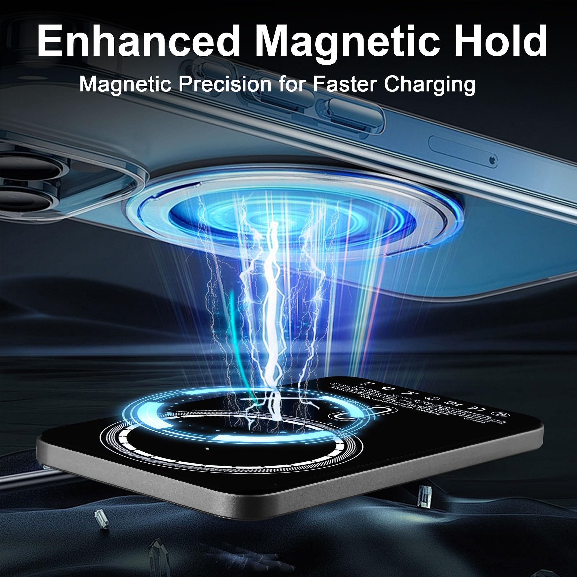 VONUV Magnetic Portable Charger 5000mAh, 15W Ultra Slim Wireless by VONUV - Angle View 3