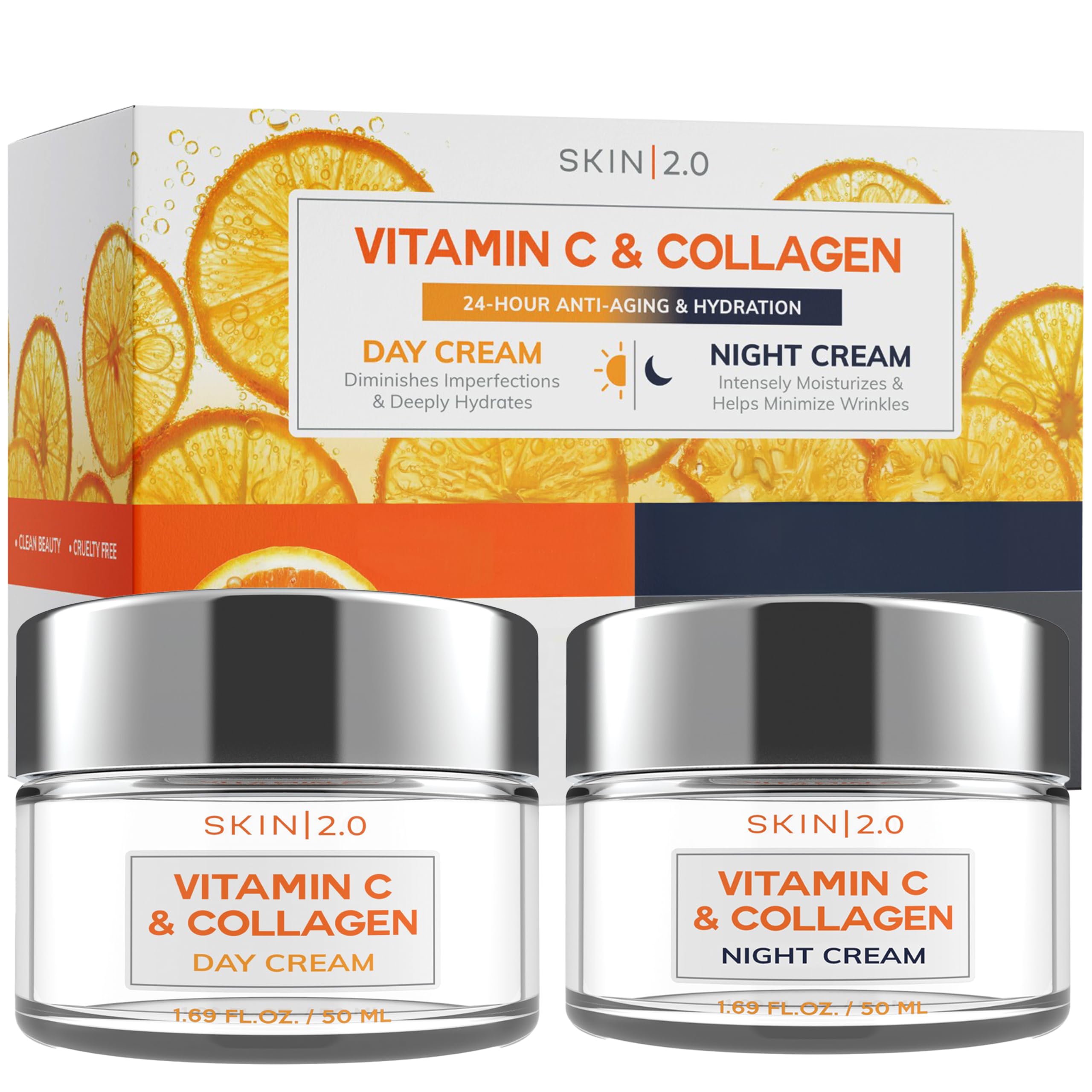 Skin 2.0 Vitamin C &amp; Collagen Face Moisturizer – Anti Aging - Skin 2.0