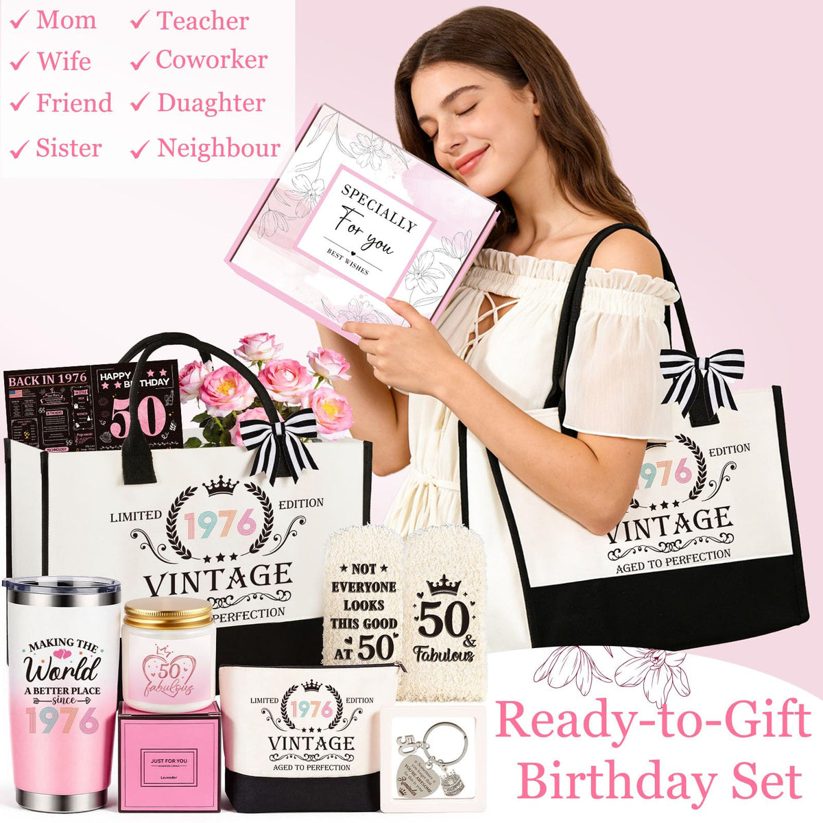 50th Birthday Gifts for Her Vintage 1976 Happy 50th Birthday - Giftota Official Imagery - 3