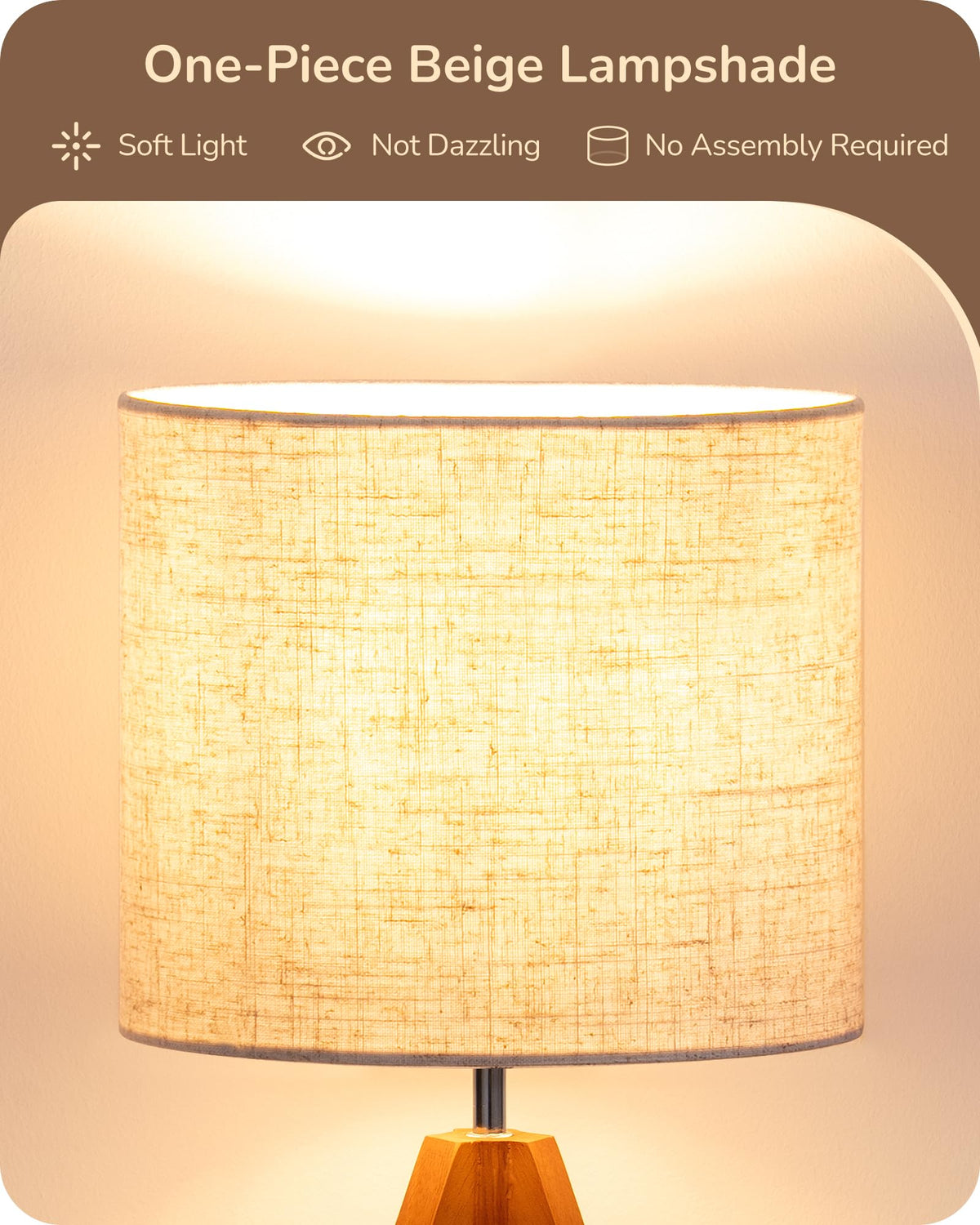 EDISHINE Tripod Table Lamp Small Cute Bedside Lamp 14 2 Inch - EDISHINE Official Imagery - 4