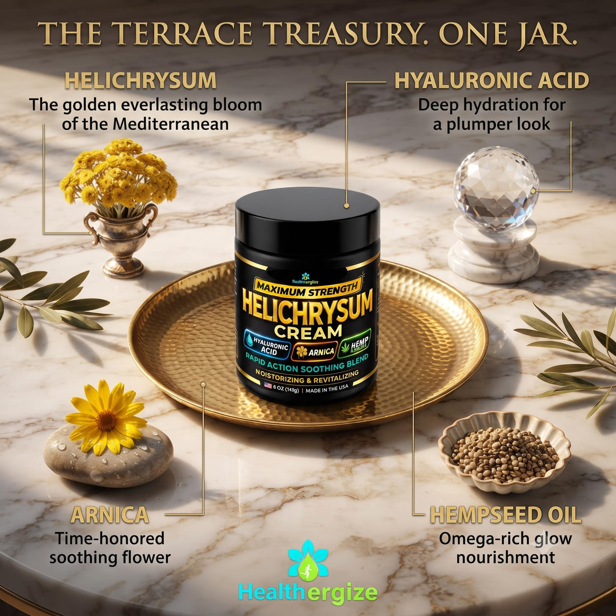 Helichrysum Cream Maximum Strength Helichrysum Balm for Thin - Healthergize Official Imagery - 7