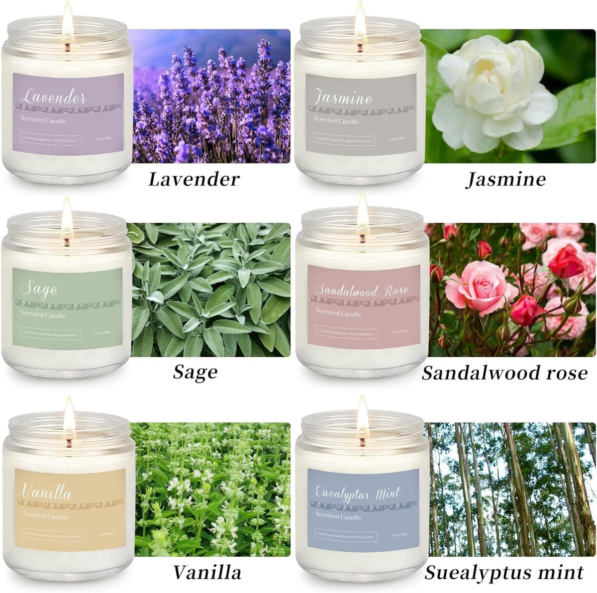 Scented Candles Gift Set for Women 6 Pack Aromatherapy - PELN Official Imagery - 5