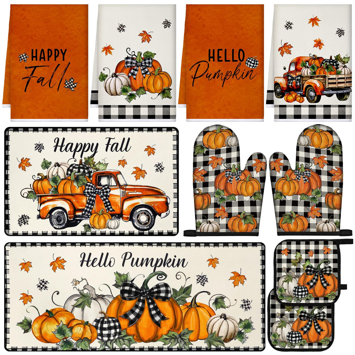Fanfanwin 10 Pcs Fall Pumpkin Kitchen Decor Set for Home - Fanfanwin Official Imagery - 1