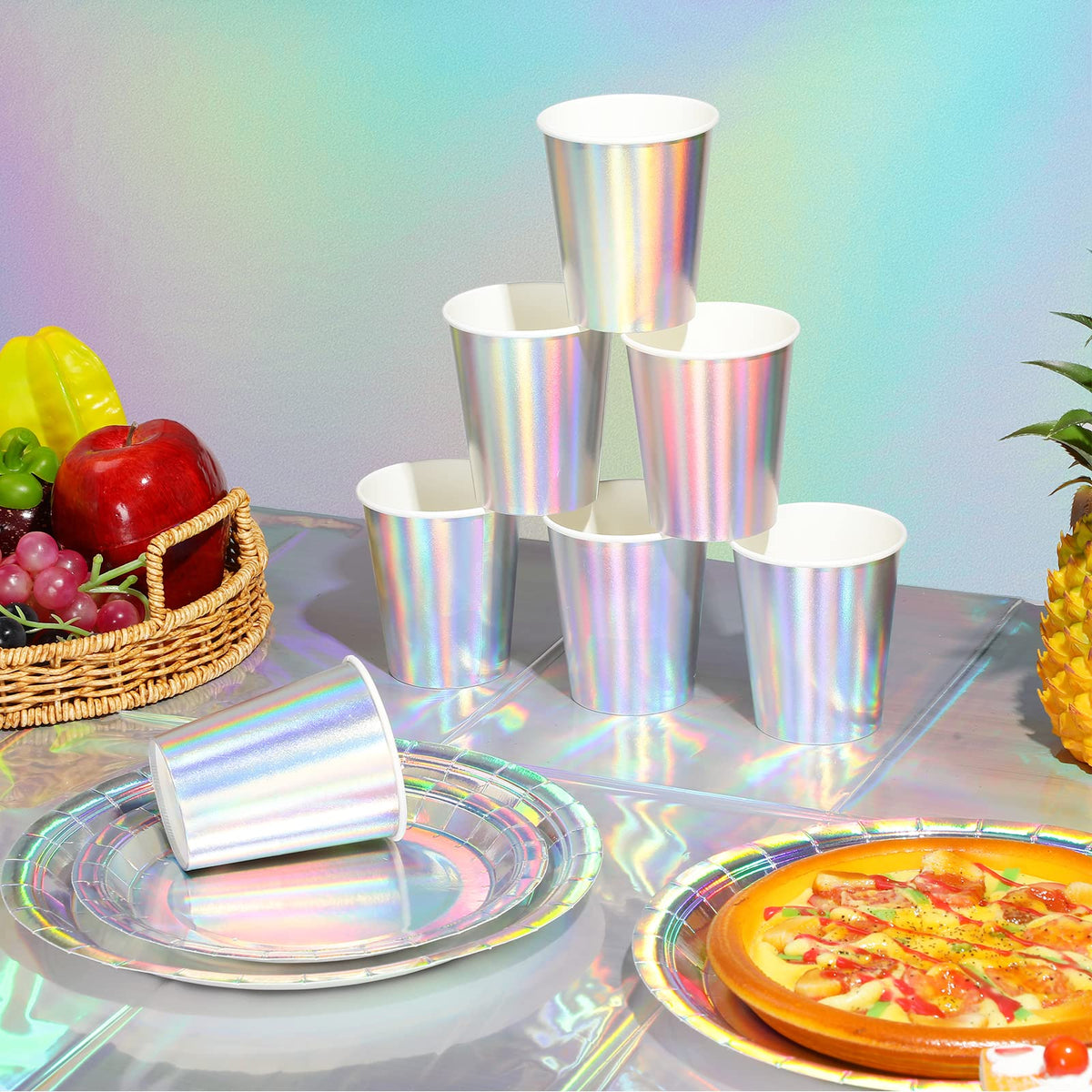 Iridescent Party Supplies Decorations Holographic Paper - FunnyPars Official Imagery - 6