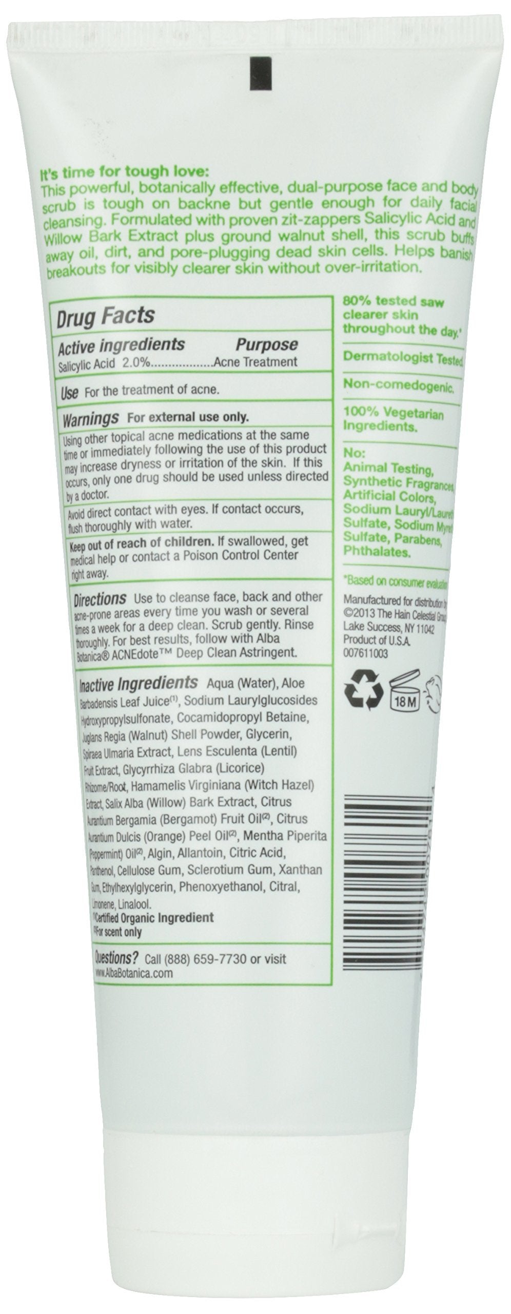Alba Botanica Acnedote Maximum Strength Face & Body Scrub for Acne Treatment, - Alba Botanica Official Product View 4