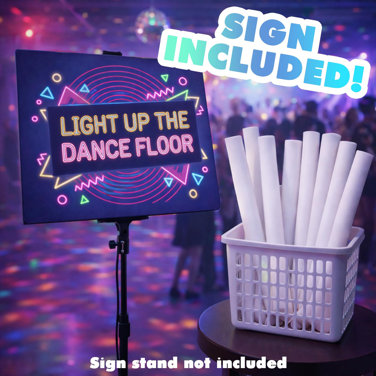 LED Foam Sticks Includes Sign Lights Party Batons Wand for - MR PARTY KING Official Imagery - 4
