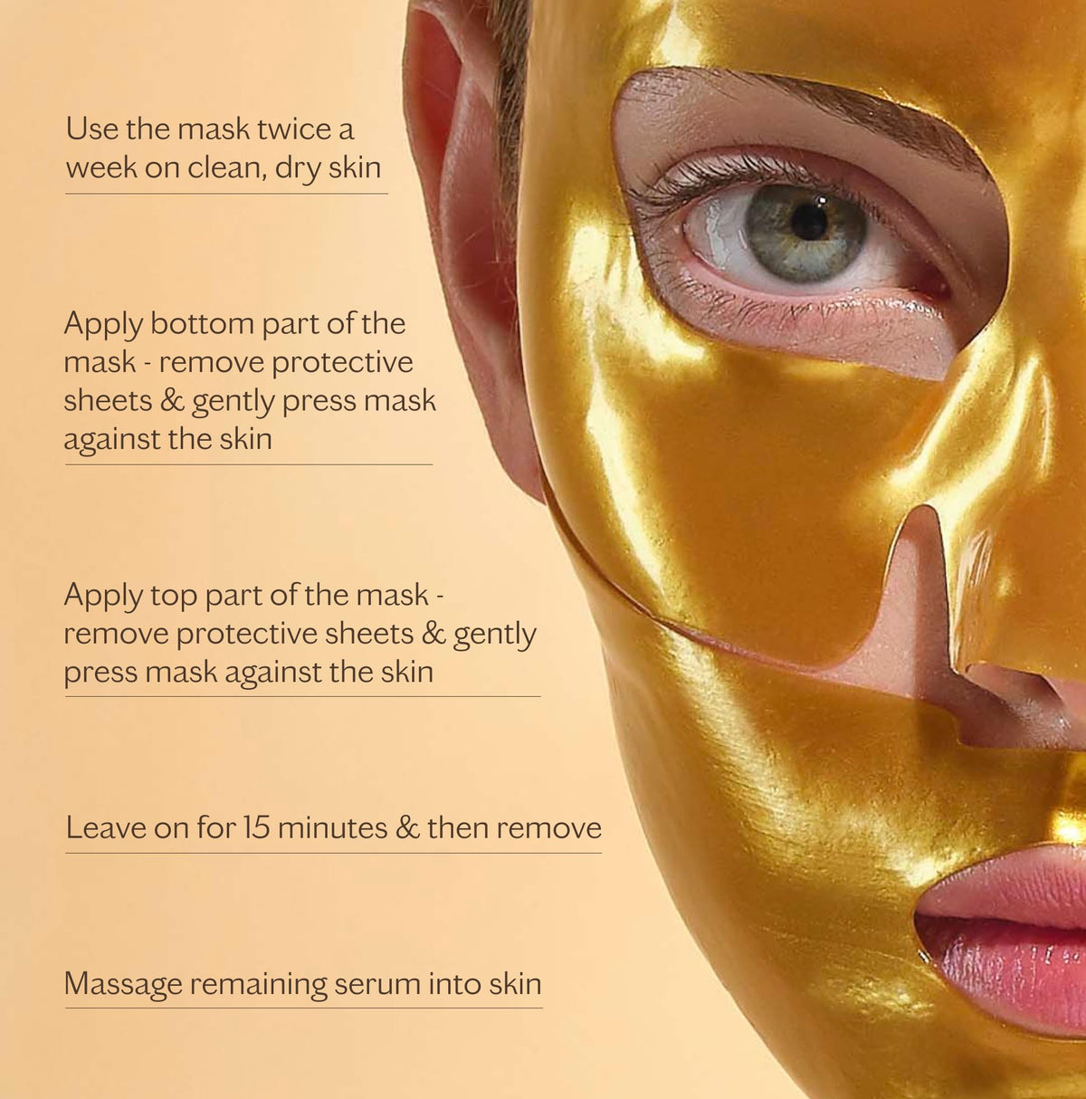 MZ Skin Hydra Lift Gold Facial Treatment Mask I Gold Infused - Premium Selection Official Imagery - 6