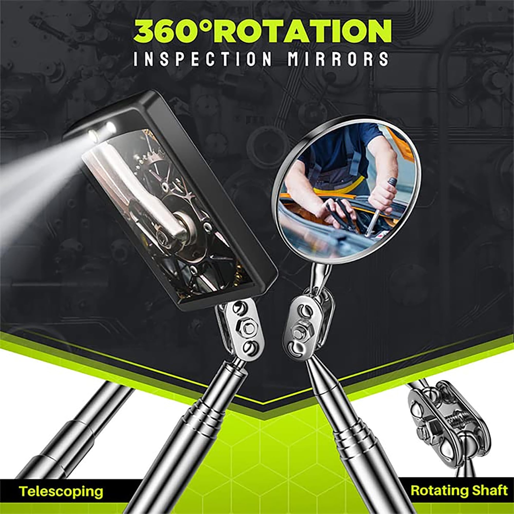 KOOPOOL Telescoping Magnetic Pickup Tool Set, Inspection Mirror Telesc - View 5