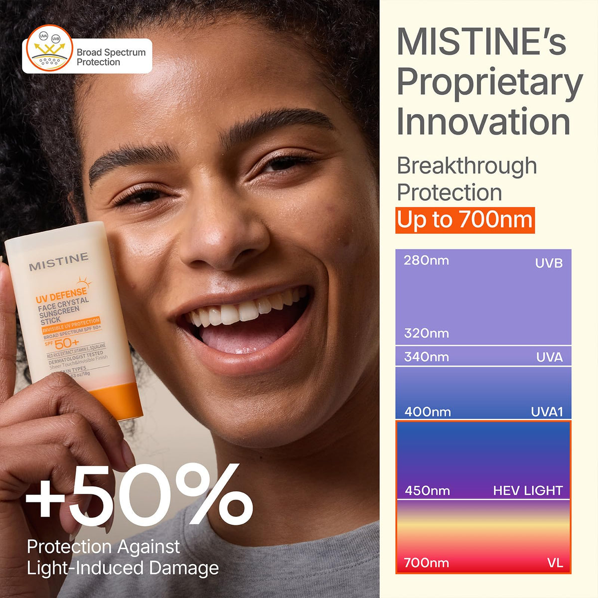 Mistine UV Defense Face Crystal Sunscreen Stick SPF 50 - Mistine Official Imagery - 5