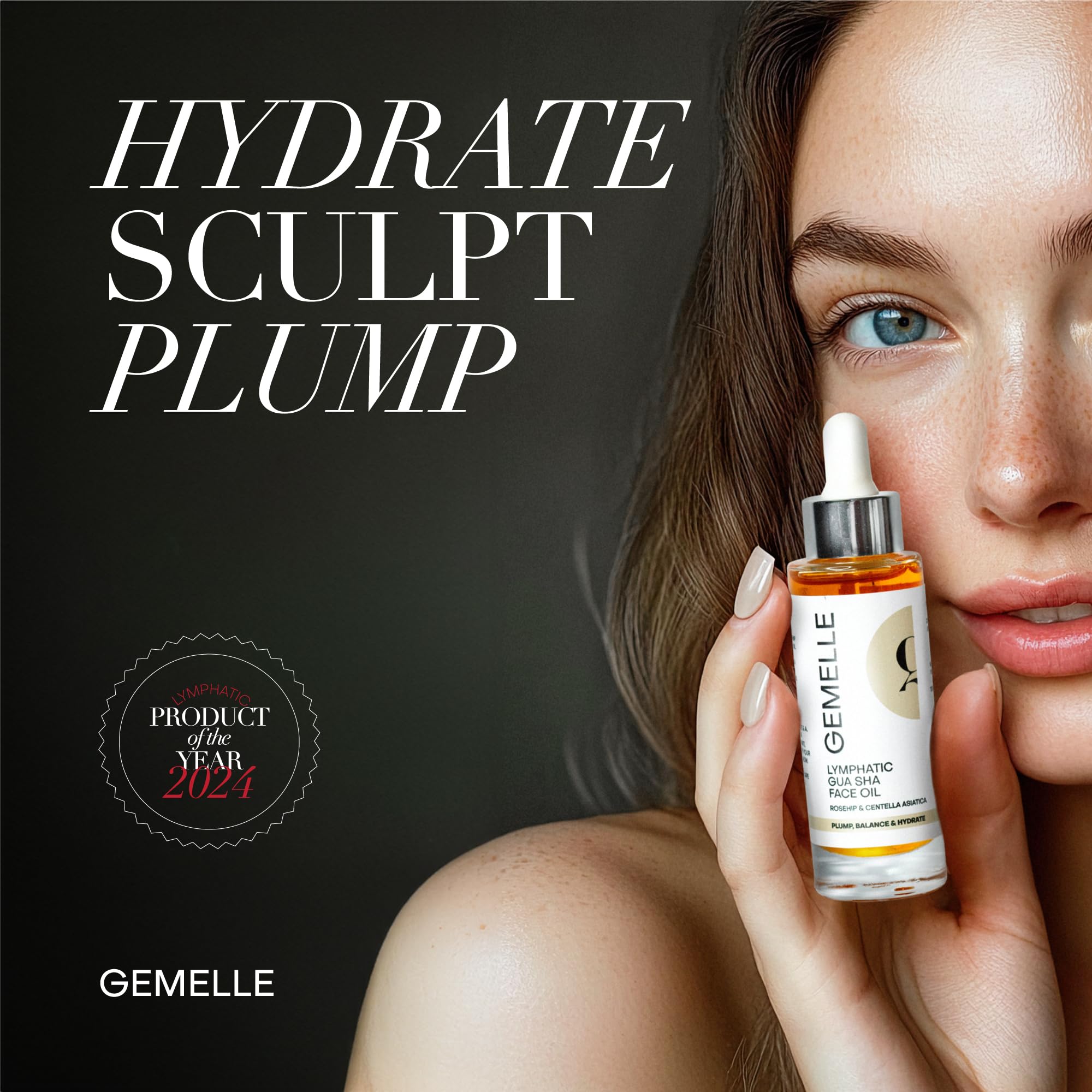 GEMELLE Lymphatic Gua Sha Face Oil + Anti - Aging Face Oil – Morning & Night Reduc - GEMELLE Official Product View 3