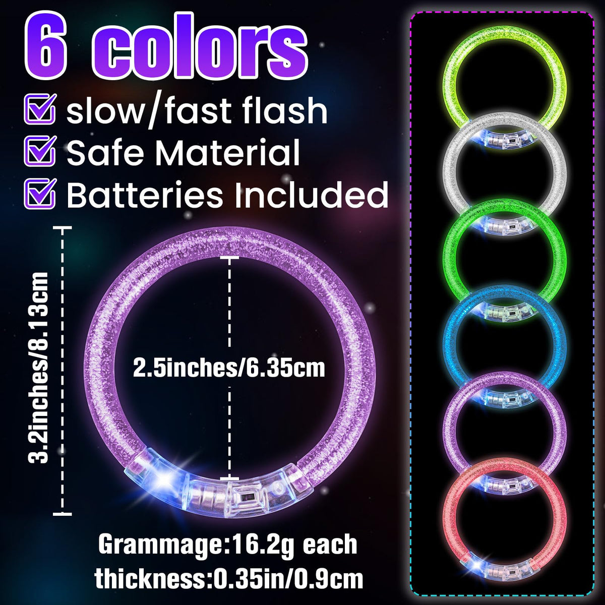 120PCS LED Light up Bracelets Glow in the Dark Party - PrimorixDD Official Imagery - 7