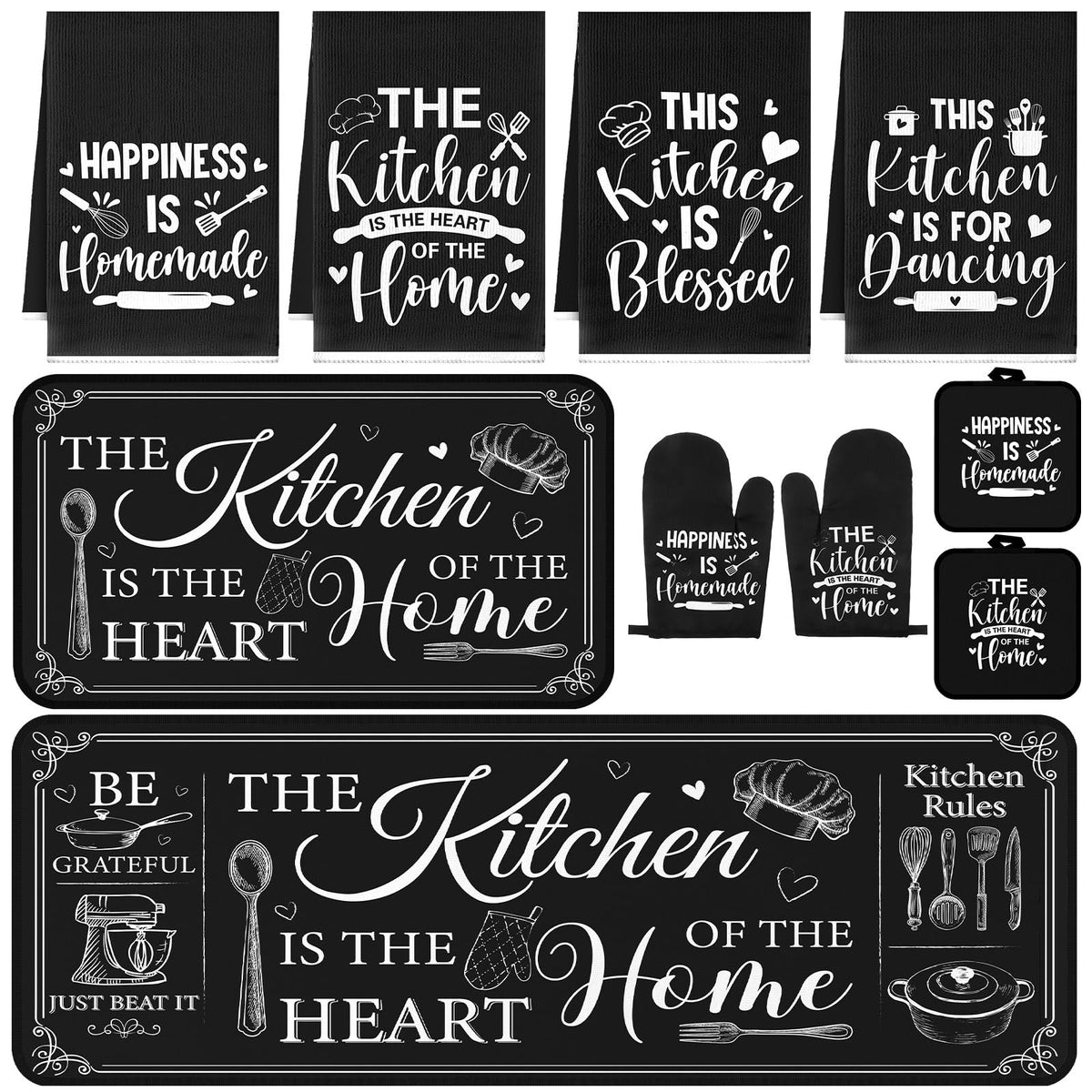 Fourluoo 10 Pcs Farmhouse Kitchen Decor and Accessories Set - Fourluoo Official Imagery - 1