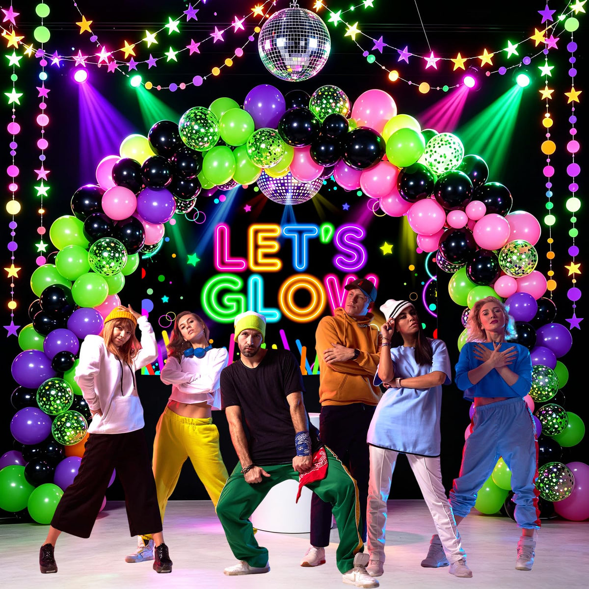 Neon Party Decorations Glow In The Dark Party Supplies - OGMOGKW Official Imagery - 6