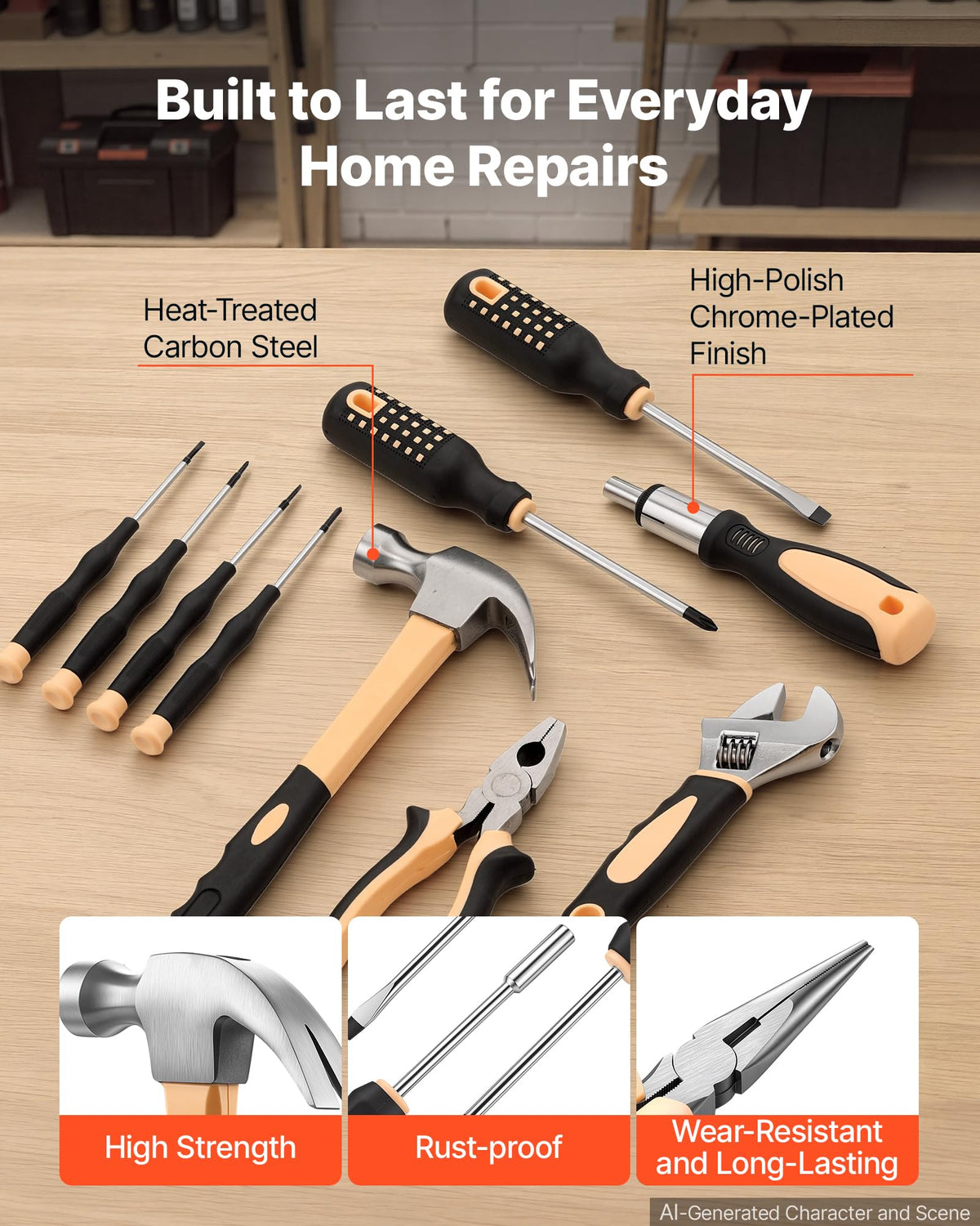 VEVOR 245 Piece Tool Kit General Home and Auto Repair Tool - VEVOR Official Imagery - 6