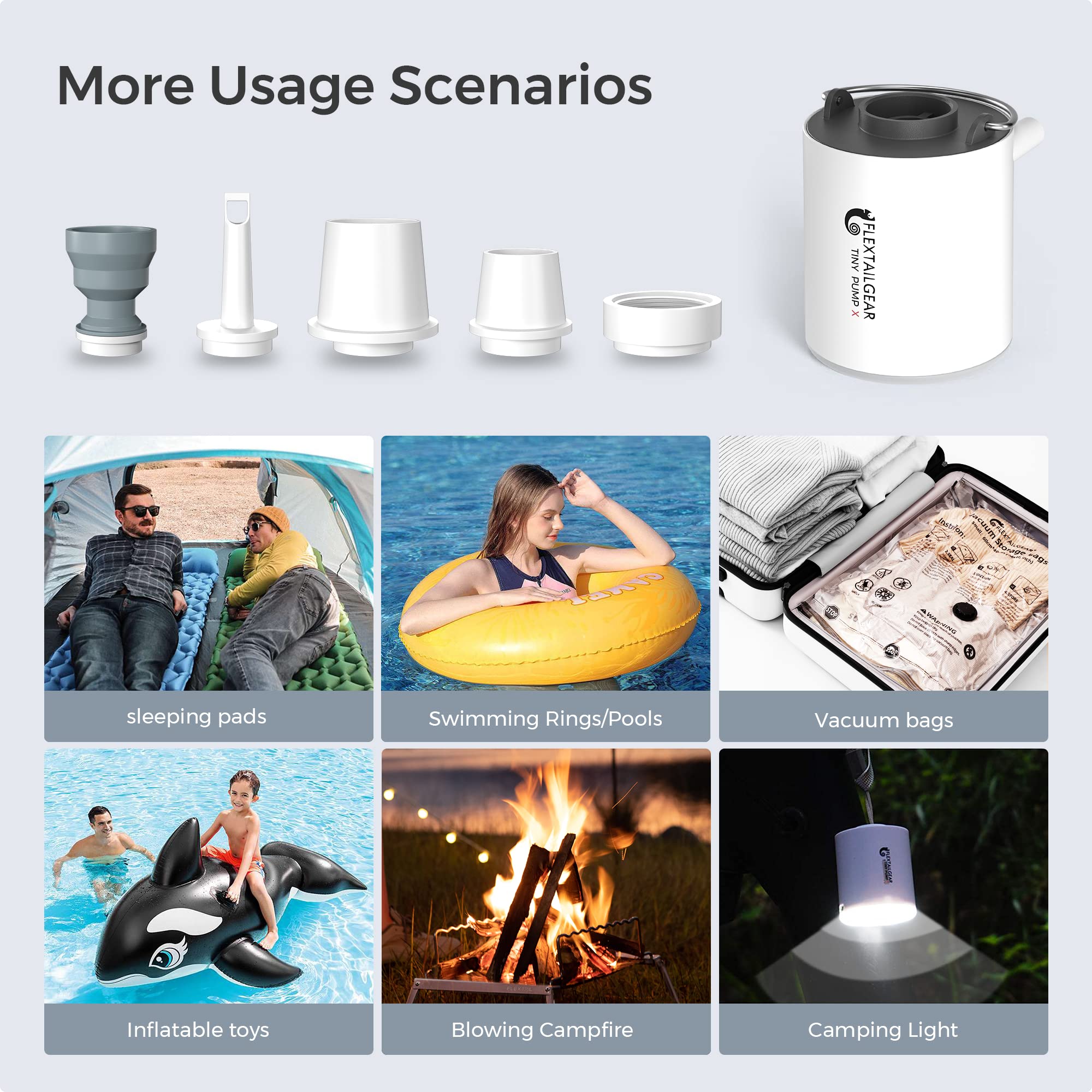 FLEXTAILGEAR Tiny Pump X Portable Air Pump+ Camping Light Ultra-Mini Air Pump wi - FLEXTAILGEAR Official Product View 7