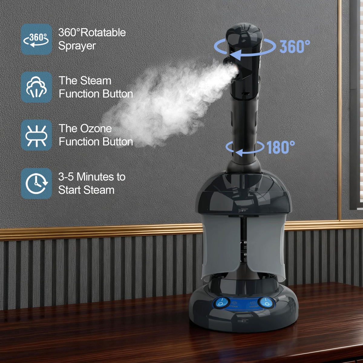 Facial Steamer Nano Ionic Ozone Face Steamer for Home Salon - Kingsteam Official Imagery - 6