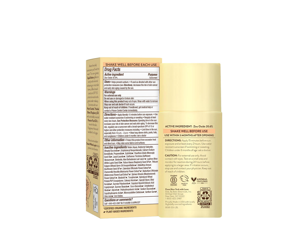 Babo Botanicals Daily Sheer Mineral Sunscreen Fluid SPF50 - Premium Selection Official Imagery - 3