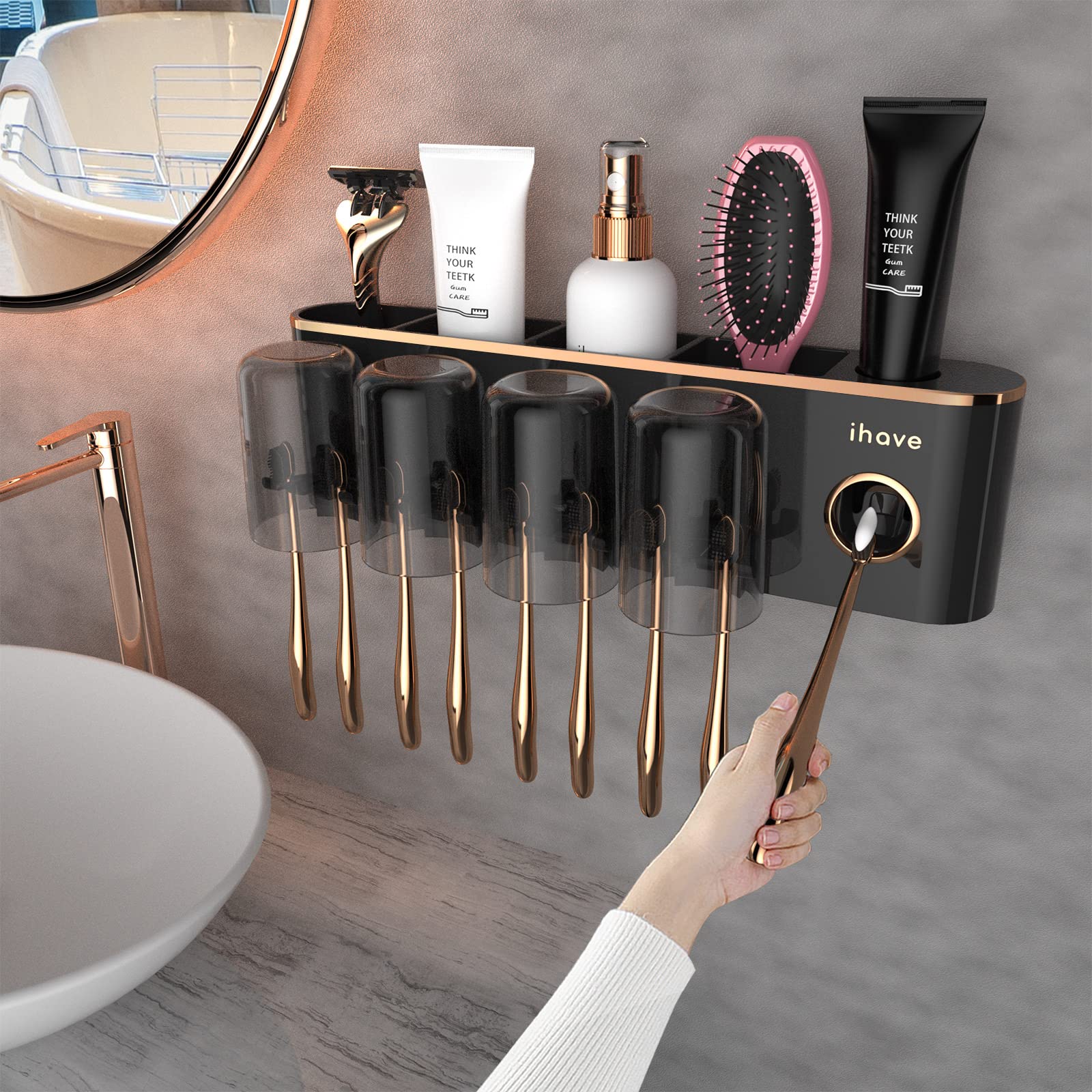 iHave Toothbrush Holders for Bathrooms Wall Mounted with Dispense - iHave Official Product View 10