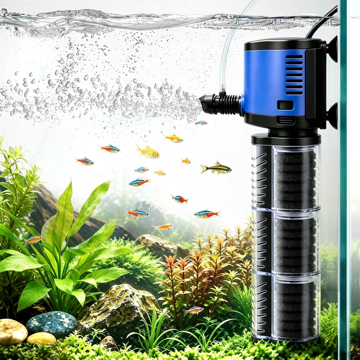 Three seconds Aquarium Filter 265GPH 14W Internal Modular - Three seconds Official Imagery - 1