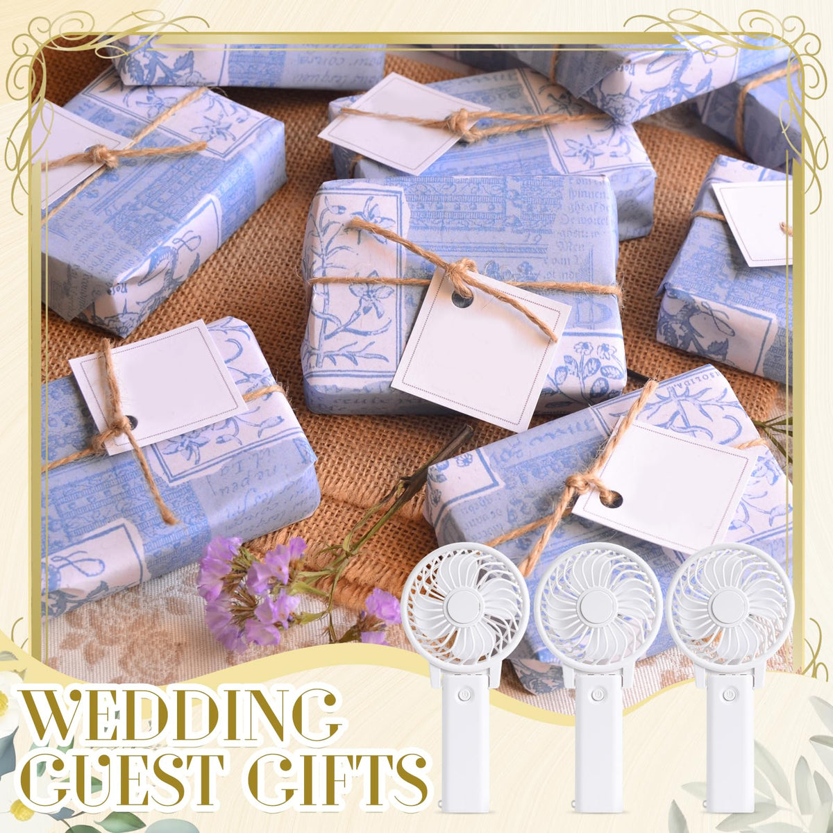 Glooglitter 10 Pcs Handheld Mini Fans Bulk for Wedding Favor - Glooglitter Official Imagery - 8