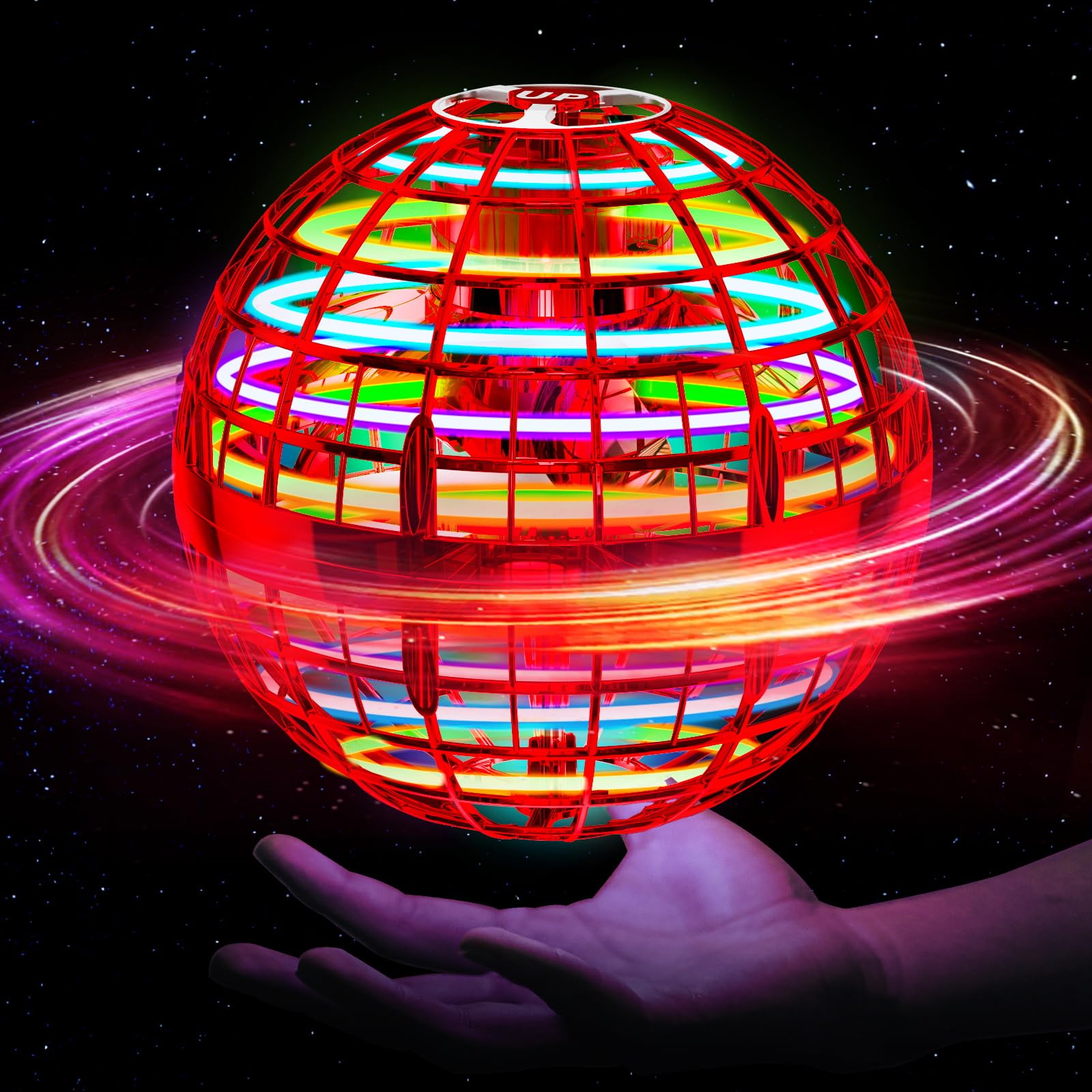 Ivtivfu Flying Orb Ball   with Dazzling Lights, Magic Hover Spinn - Ivtivfu Official Product View 7