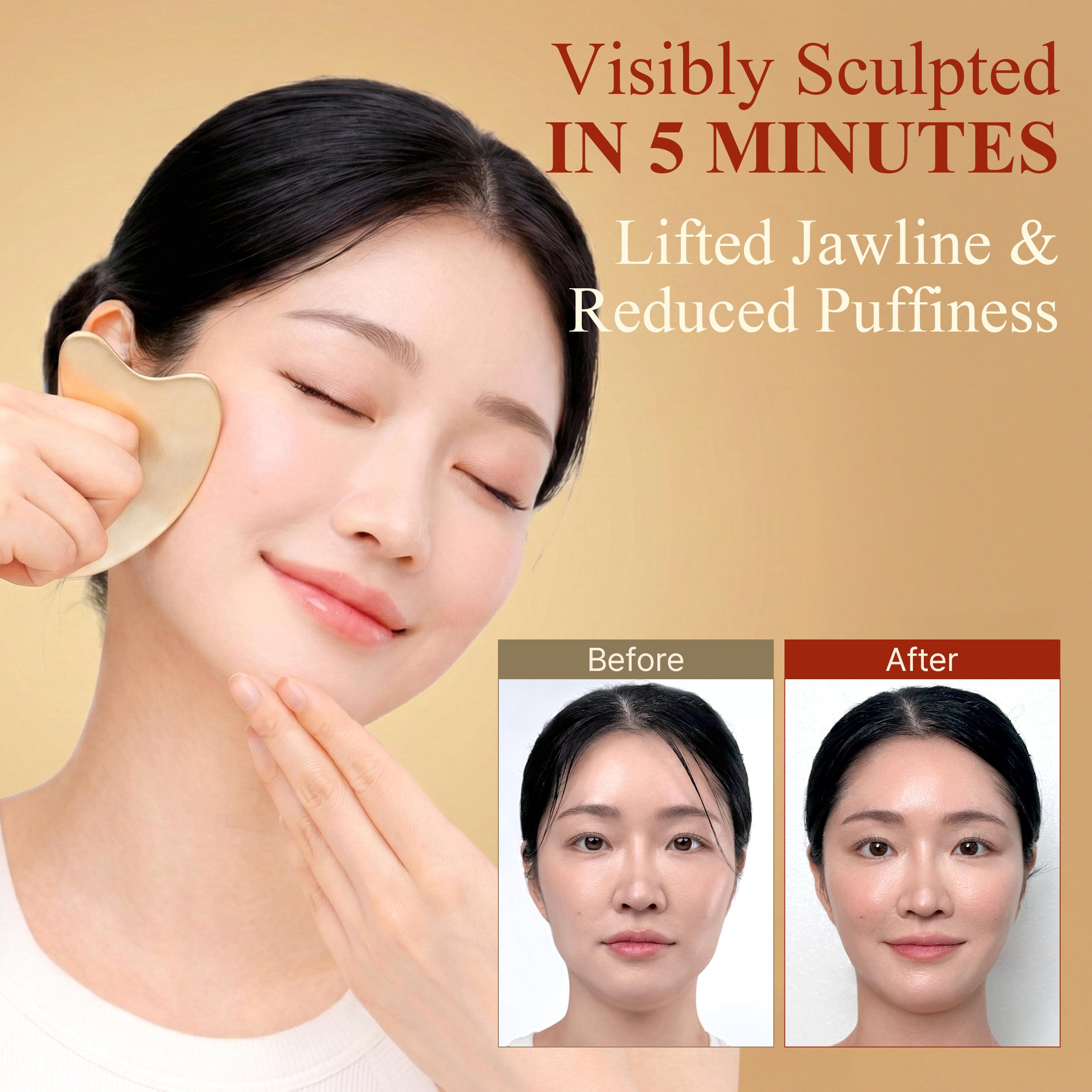Heart Gua Sha Facial Tool &amp; Lifting Cream Set, Korean - NOBBAN