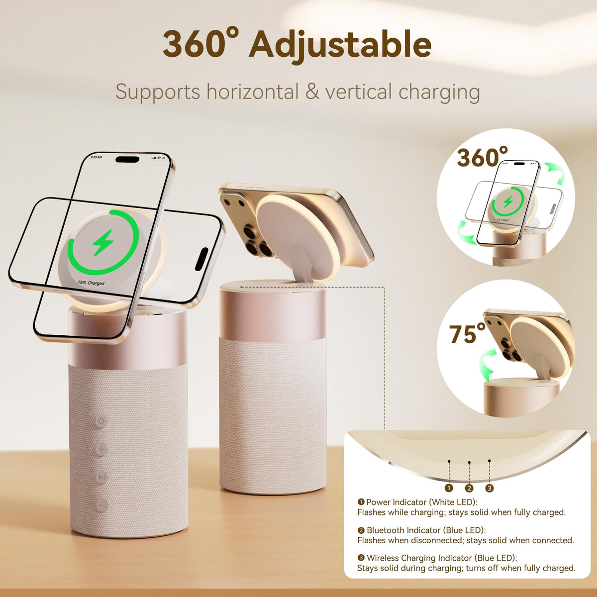 4 in 1 Bluetooth Speaker 15W Portable Speaker Magnetic - KUANGXIANG Official Imagery - 8