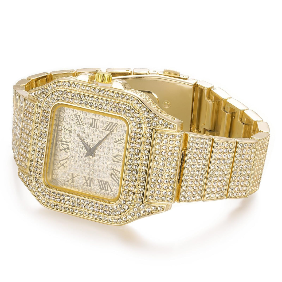 Halukakah Diamonds Gold Watch Iced Out Men s 18k Real Gold - Halukakah Official Imagery - 3