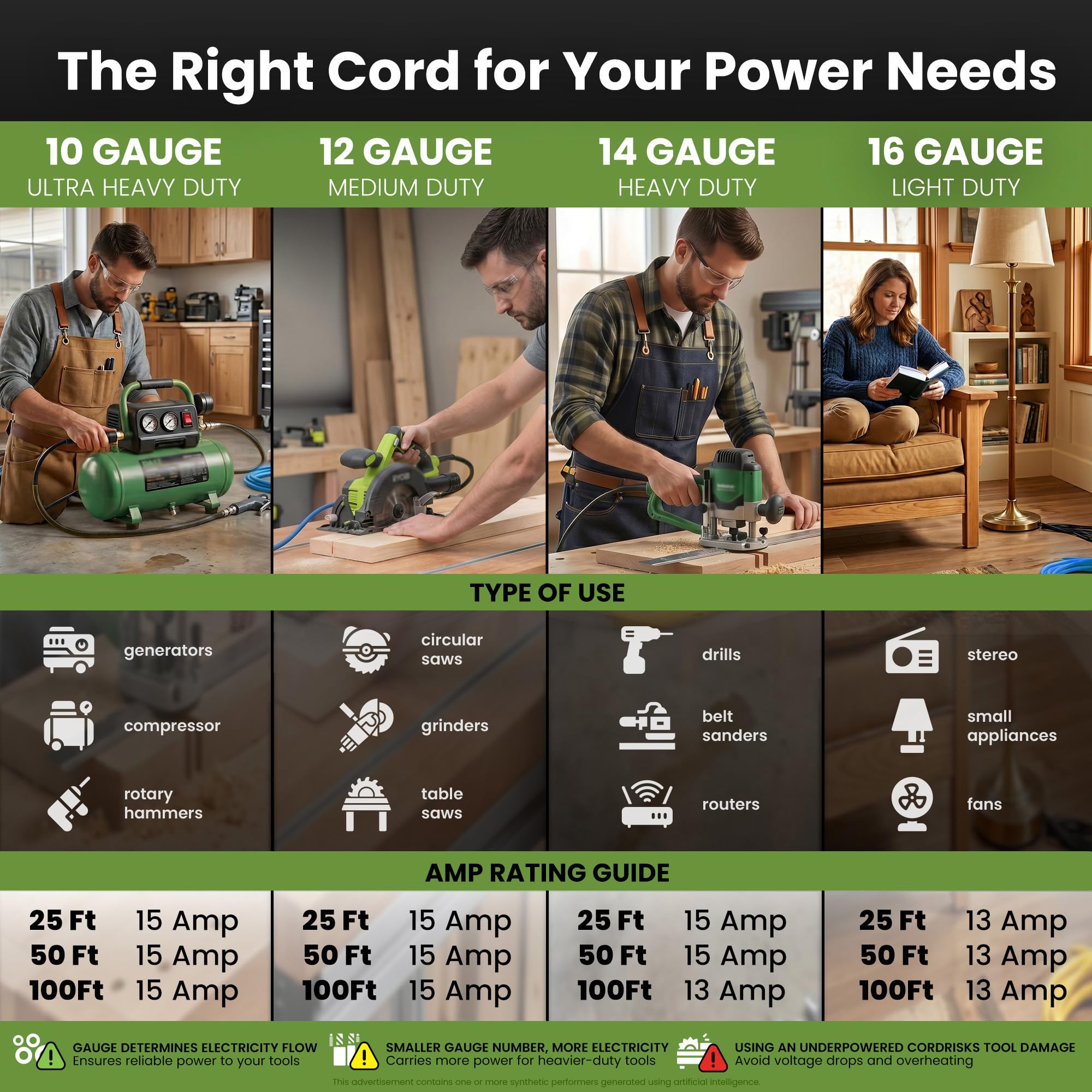 GEARit 100 ft Outdoor Extension Cord 14/3 Gauge SJEOW 14 AWG, 3-P - GEARit Official Product View 7
