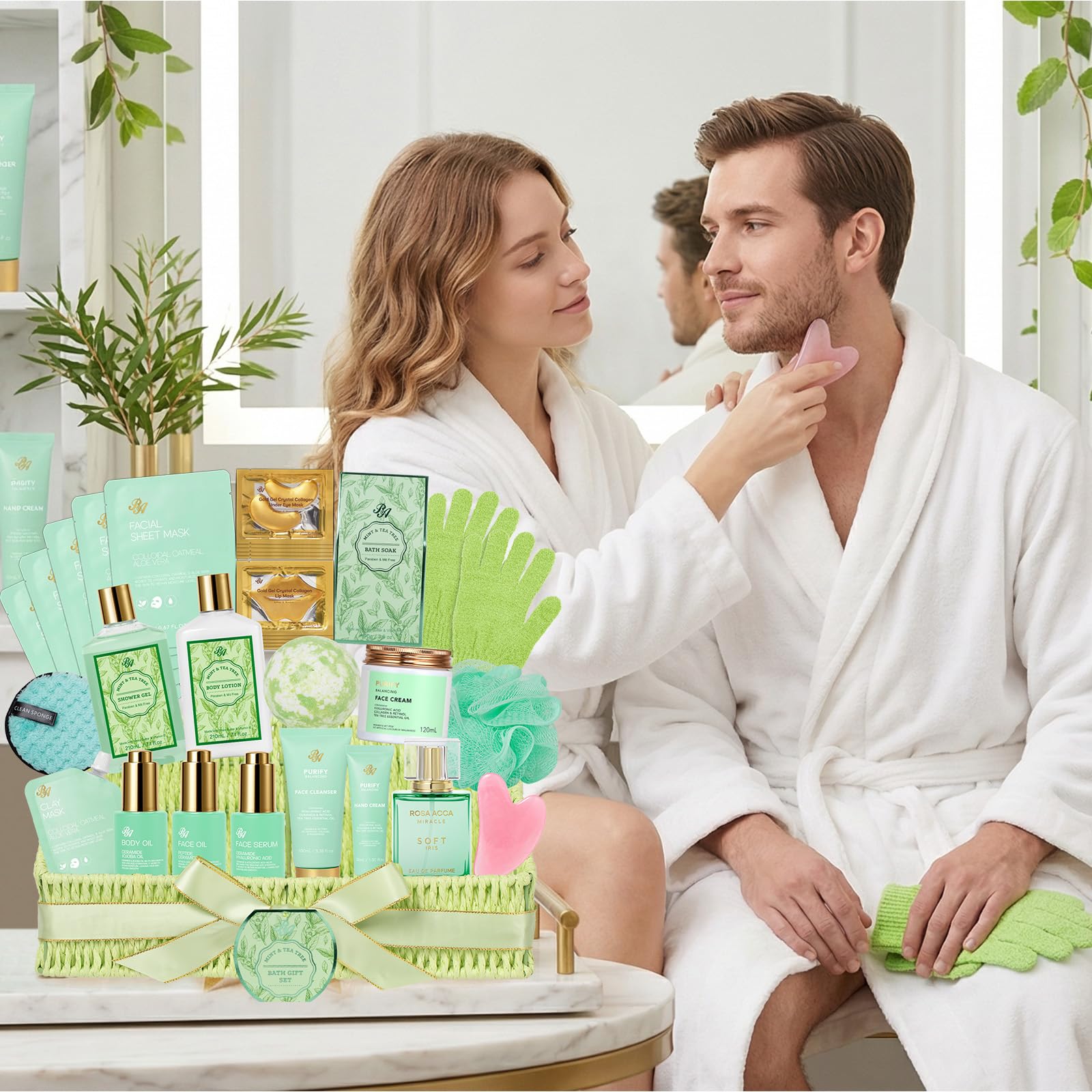 Gifts for Women Men 32 Pcs Tea Tree Self Care Spa Gift - RA ROSA ACCA Official Imagery - 6