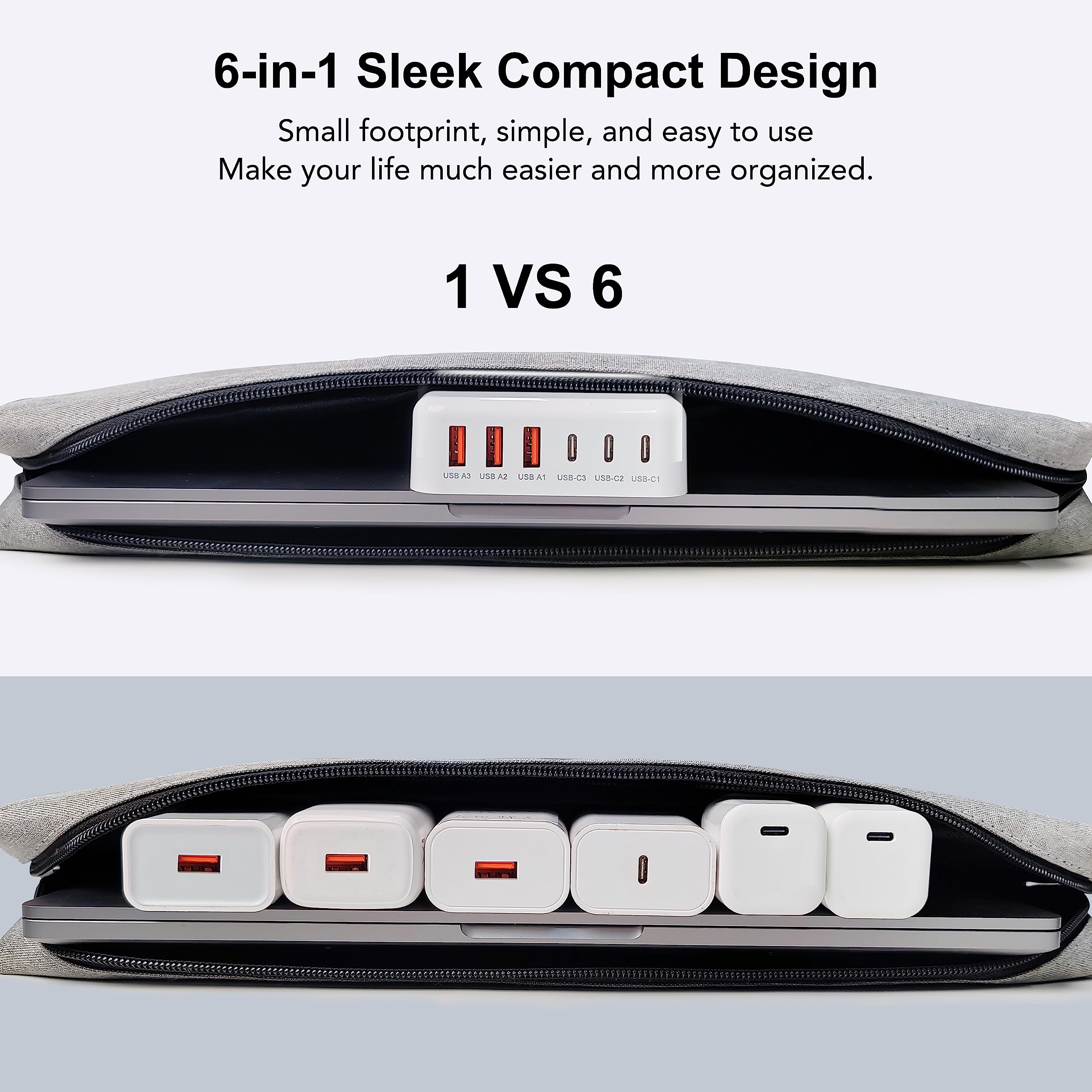 BREEKET USB C Charger Block, GaN Fast USB Charging Station Hub wi by BREEKET - Angle View 7