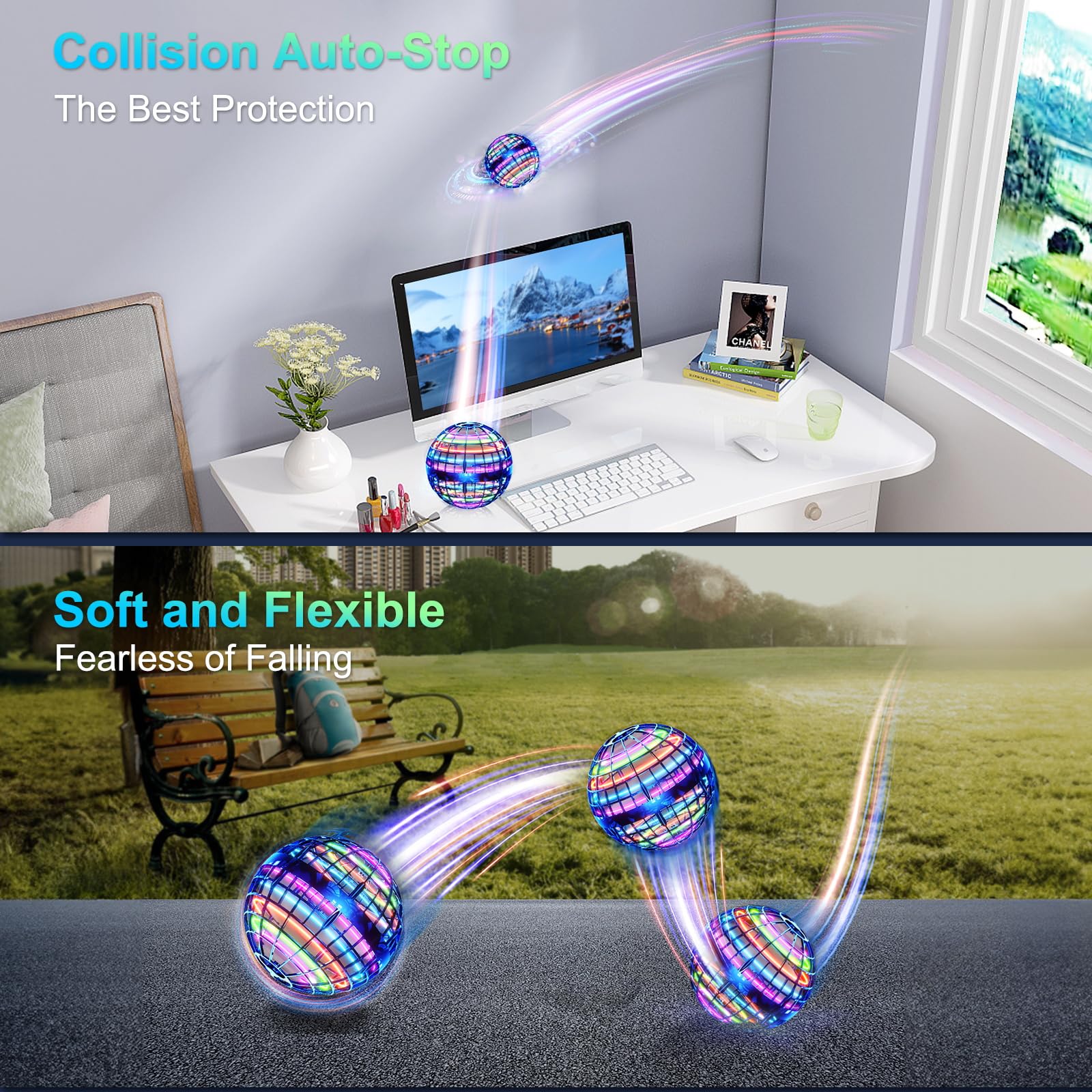 Ivtivfu Flying Orb Ball   with Dazzling Lights, Magic Hover Spinn by Ivtivfu - Angle View 5