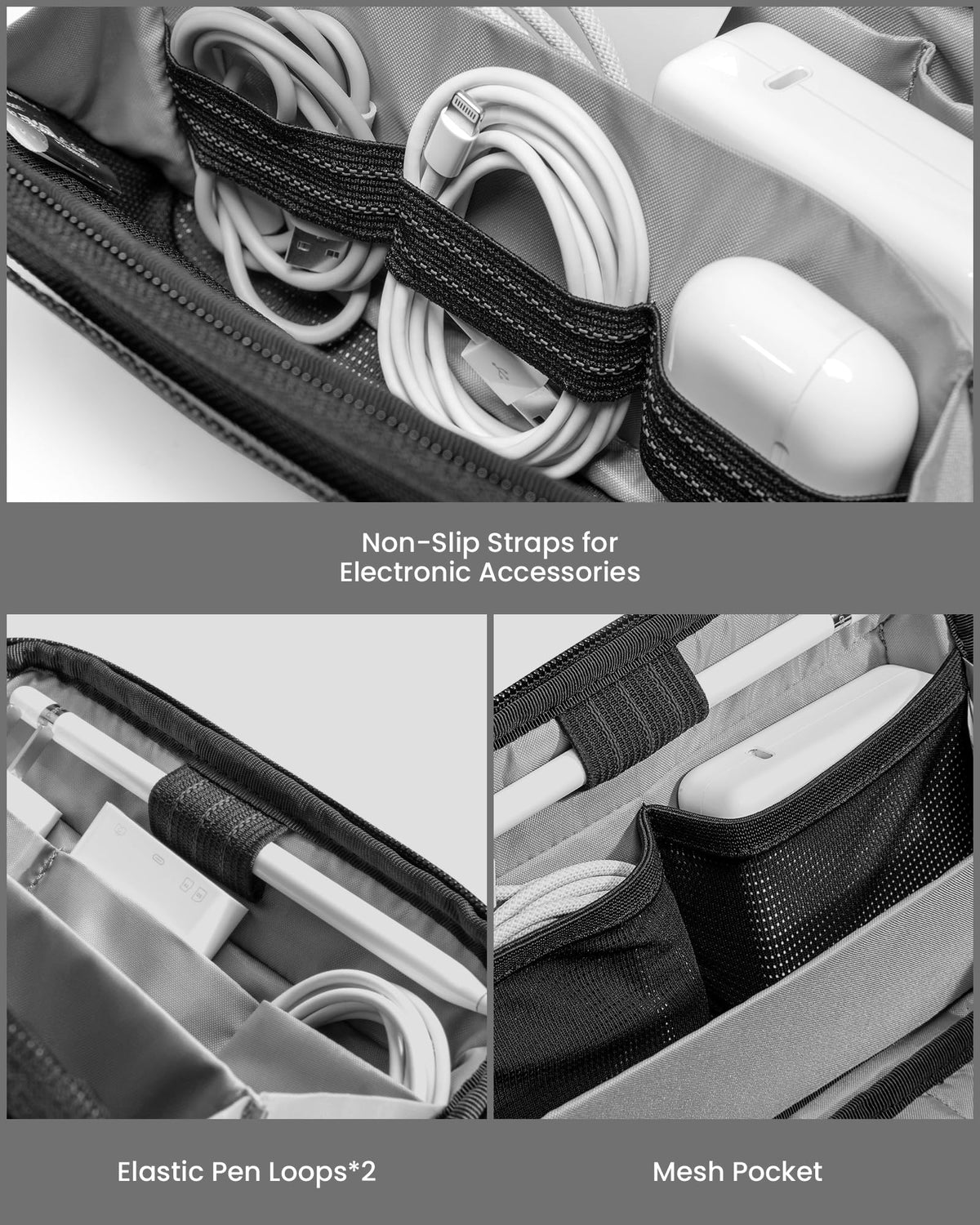 tomtoc Travel Cable Organizer Pouch Electronics Accessories - tomtoc Official Imagery - 4