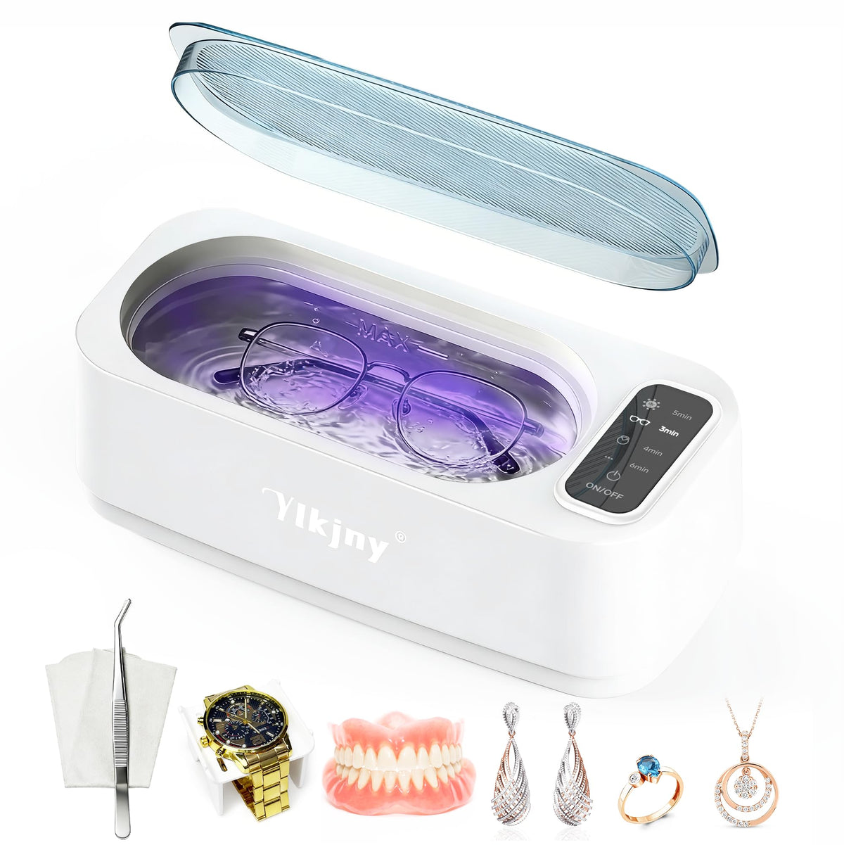 55KHz Ultrasonic Jewelry Cleaner for Jewelry Eyeglasses - ylkjny Official Imagery - 2