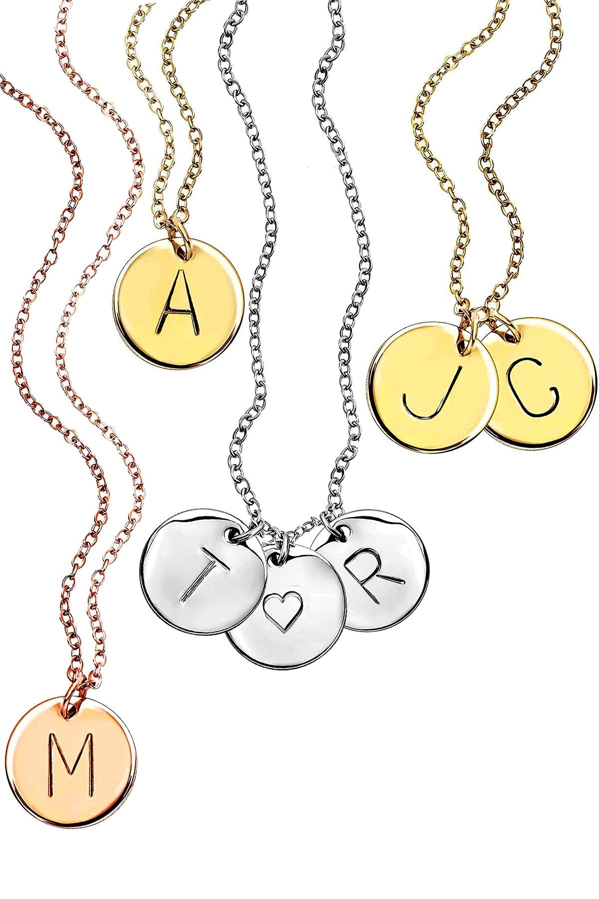 Monogram Necklaces for Women Personalized Disc Necklace for - MignonandMignon Official Imagery - 1