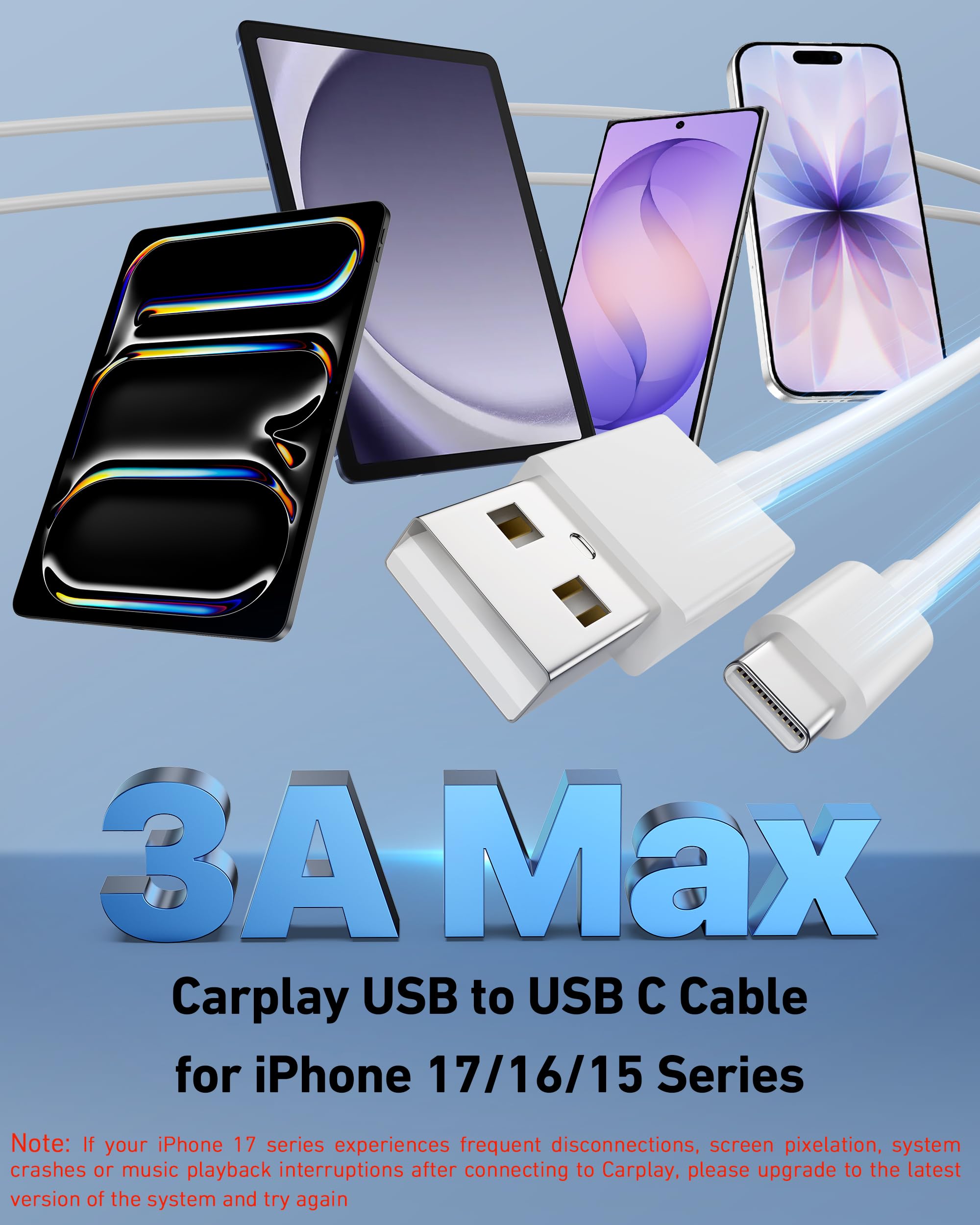 LUOSIKE Car Carplay Cable for iPhone 17 - 17 Pro Air 17e 15 Pro Max Charger Cord - LUOSIKE Official Product View 3