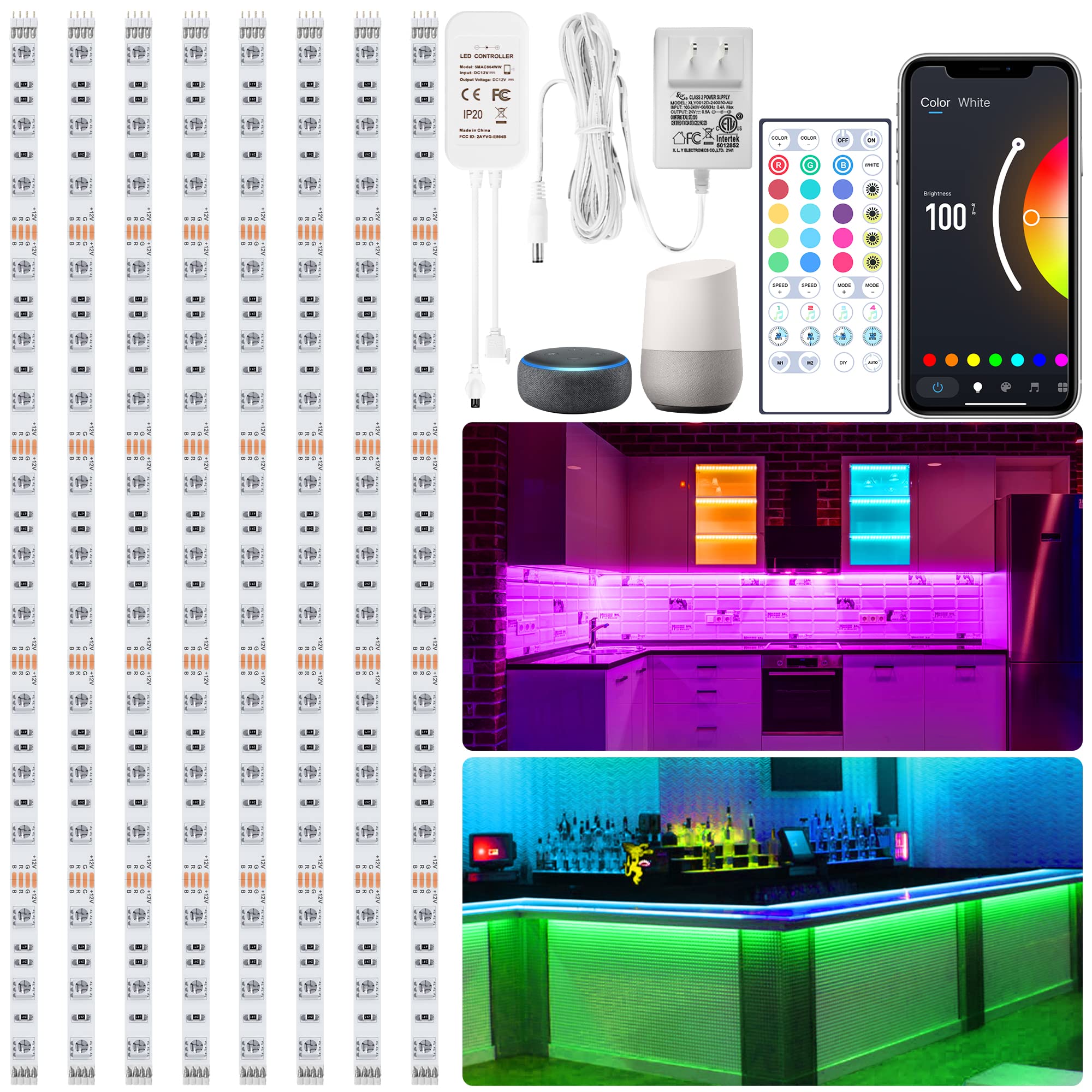 maylit 10 PCS 20in Smart RGB Under Cabinet Lights Kit - maylit Official Product View 8